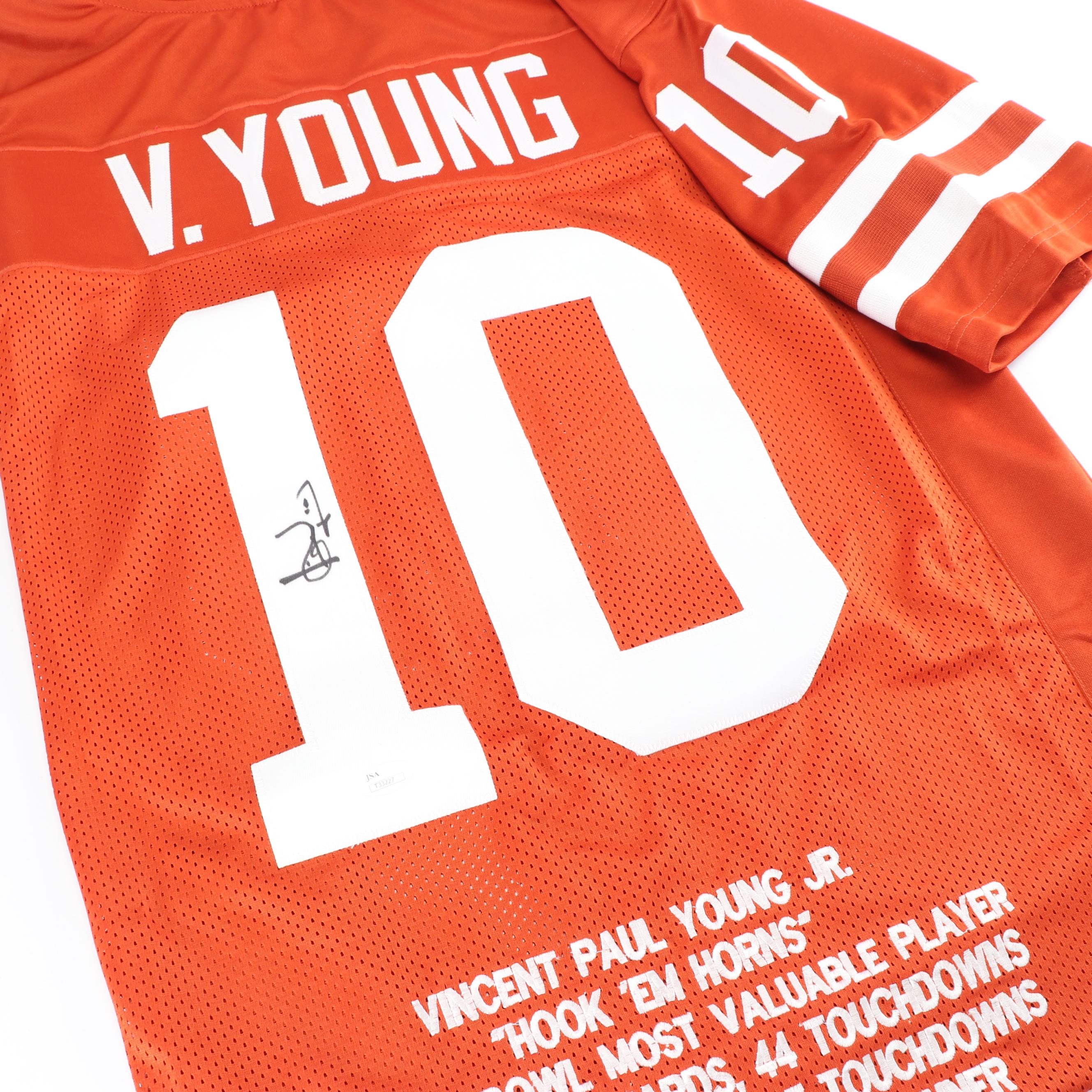 Vince Young Autographed University of Texas Football Jersey - JSA COA