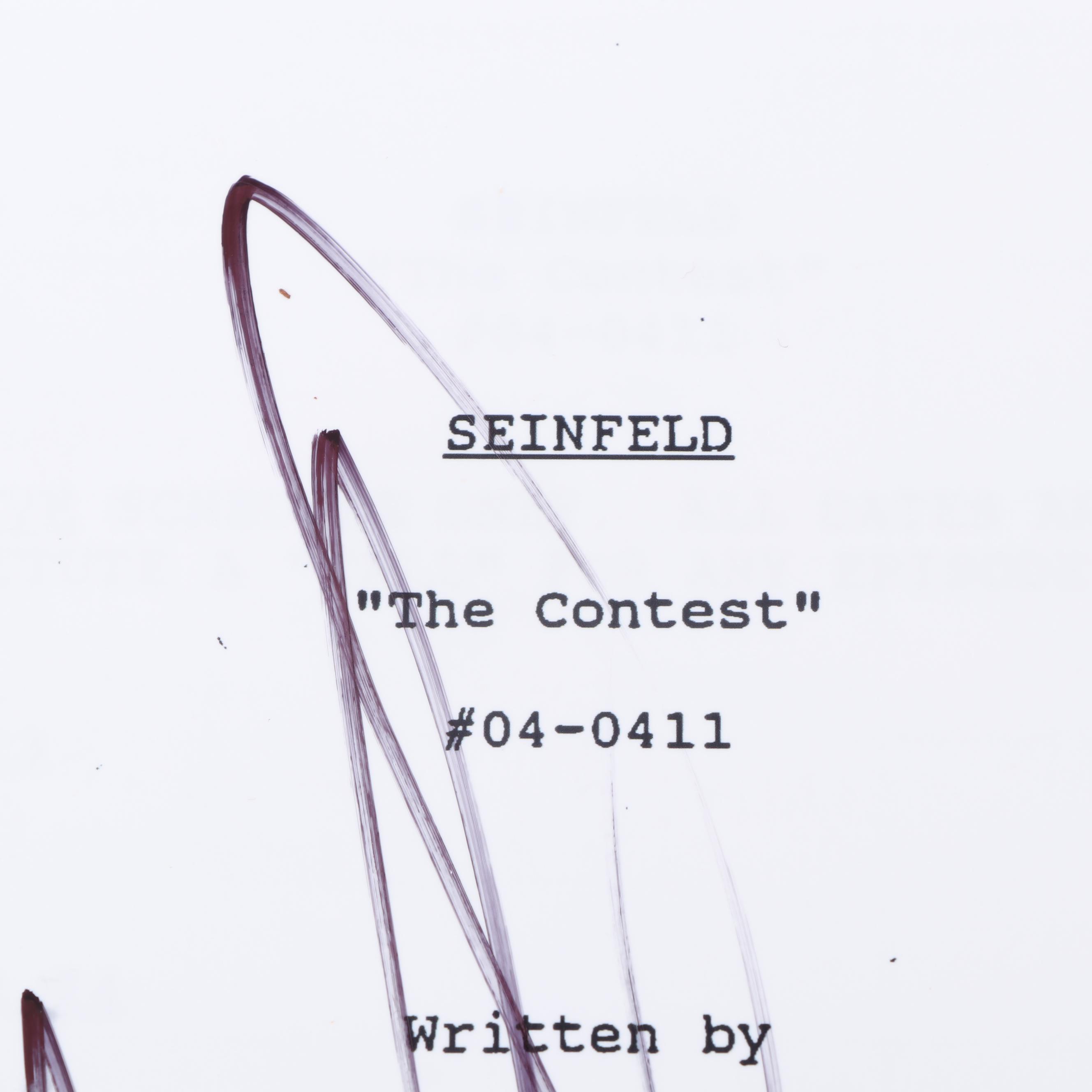 Jason Alexander Autographed "Seinfeld: The Contest" Script - Beckett COA