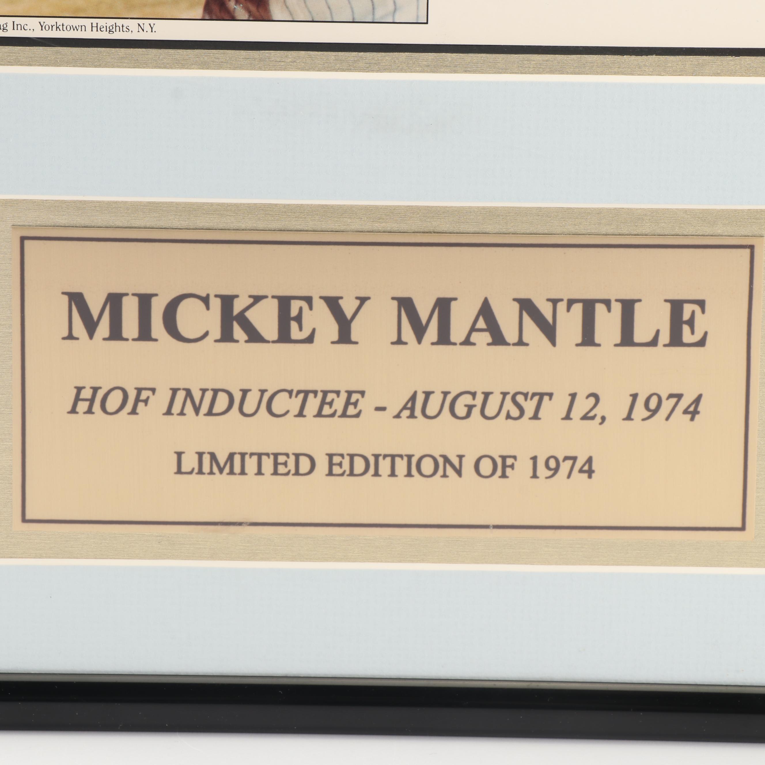 Mickey Mantle Autographed Hall of Fame Induction Day Display