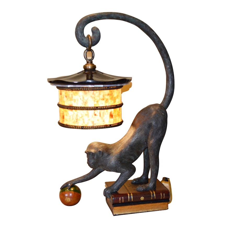 Monkey with Lantern Table Lamp by Maitland-Smith