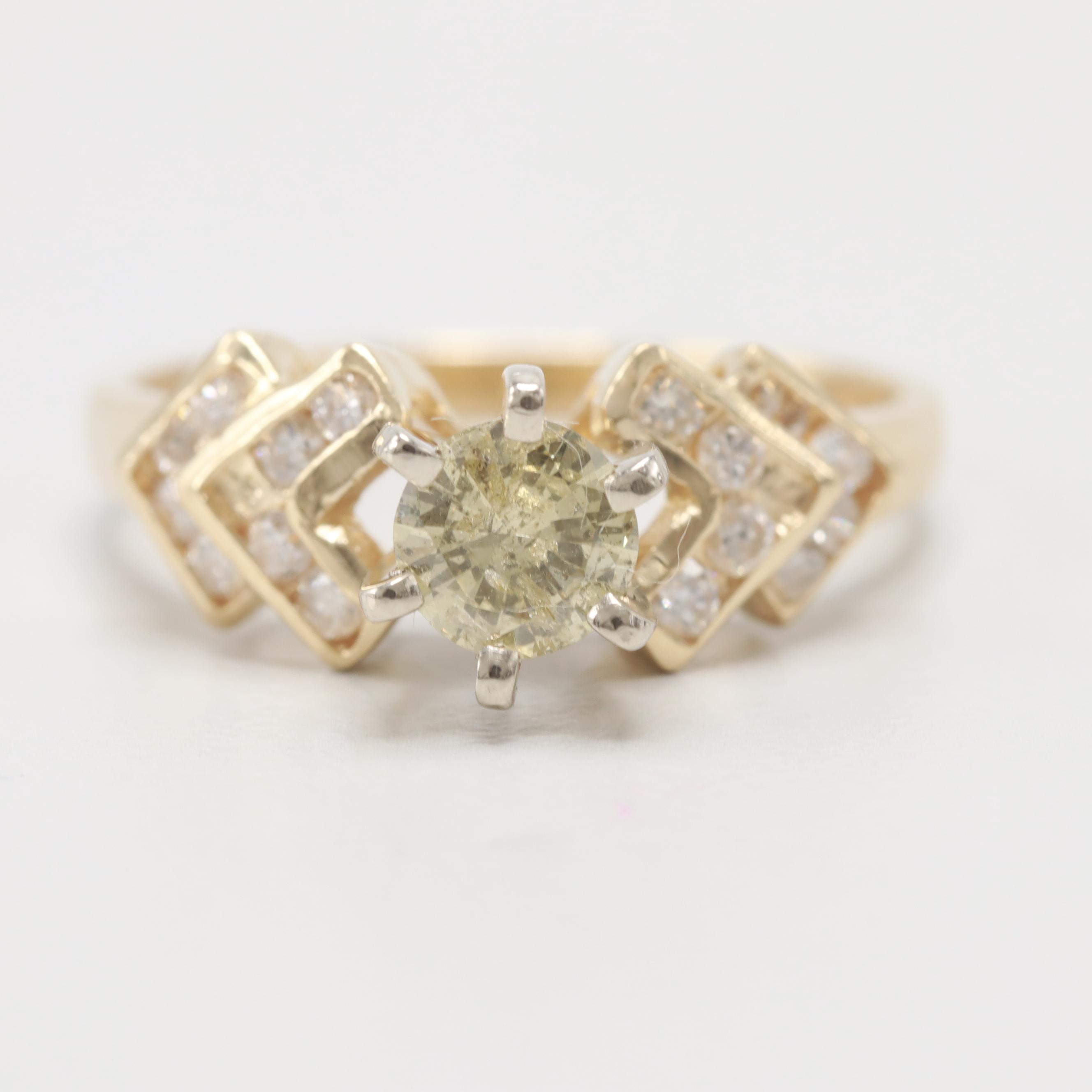 14K Yellow Gold Diamond Ring
