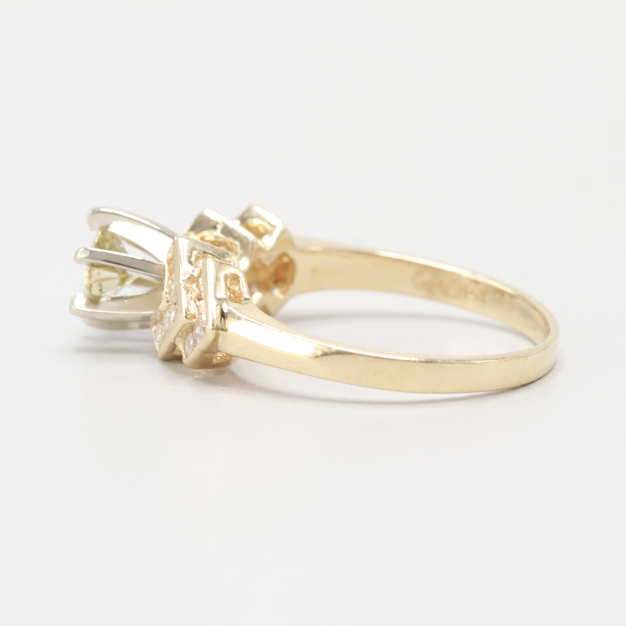 14K Yellow Gold Diamond Ring