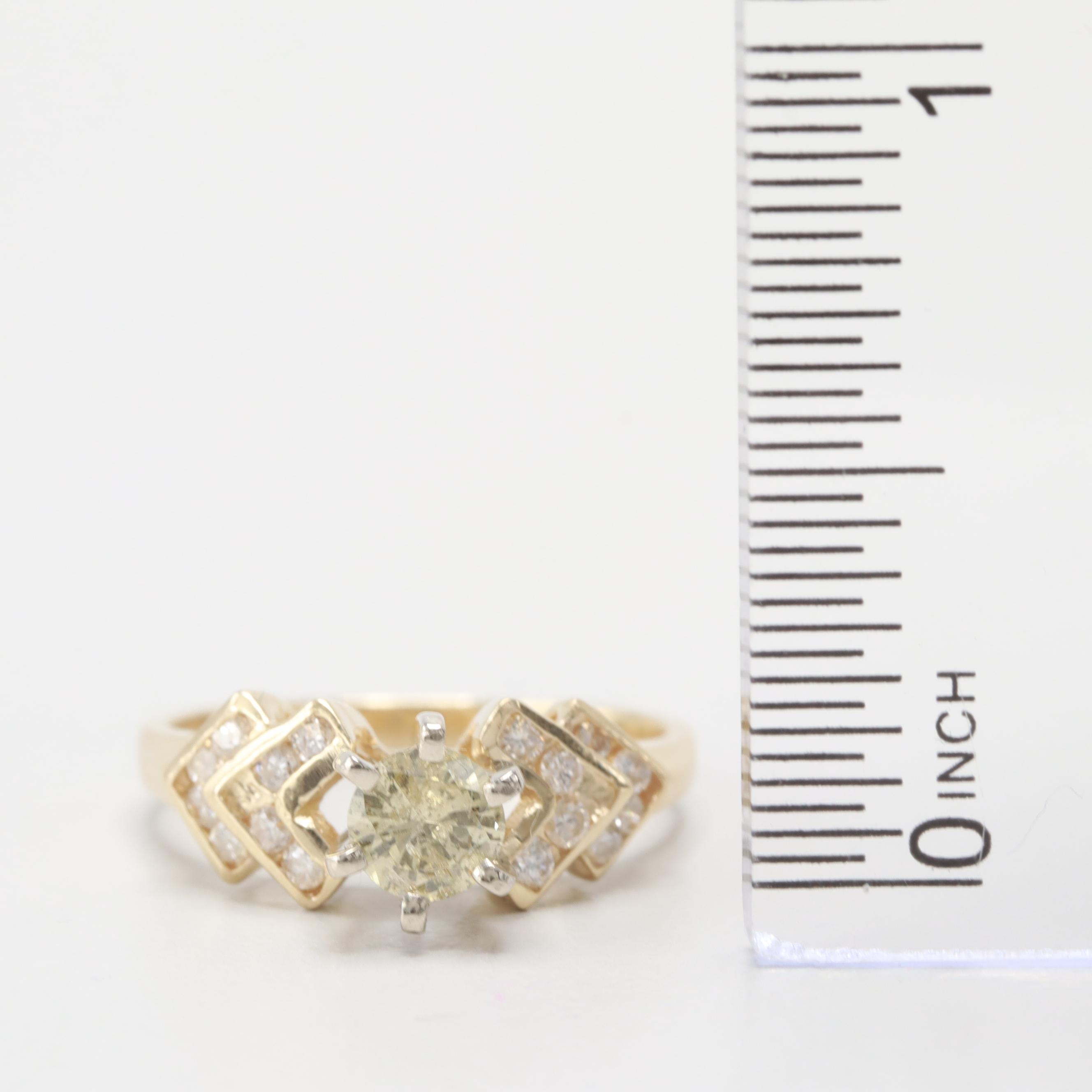 14K Yellow Gold Diamond Ring