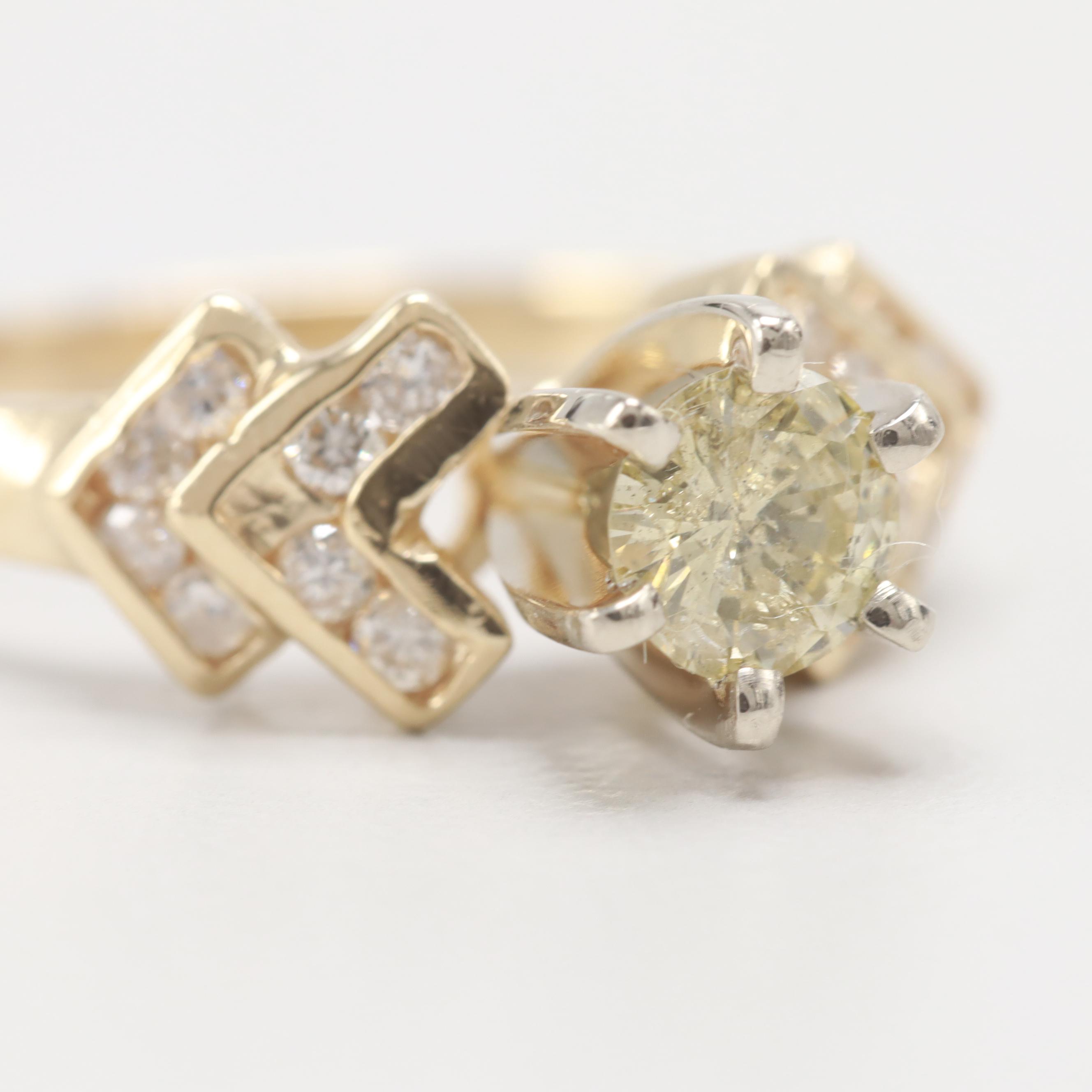 14K Yellow Gold Diamond Ring
