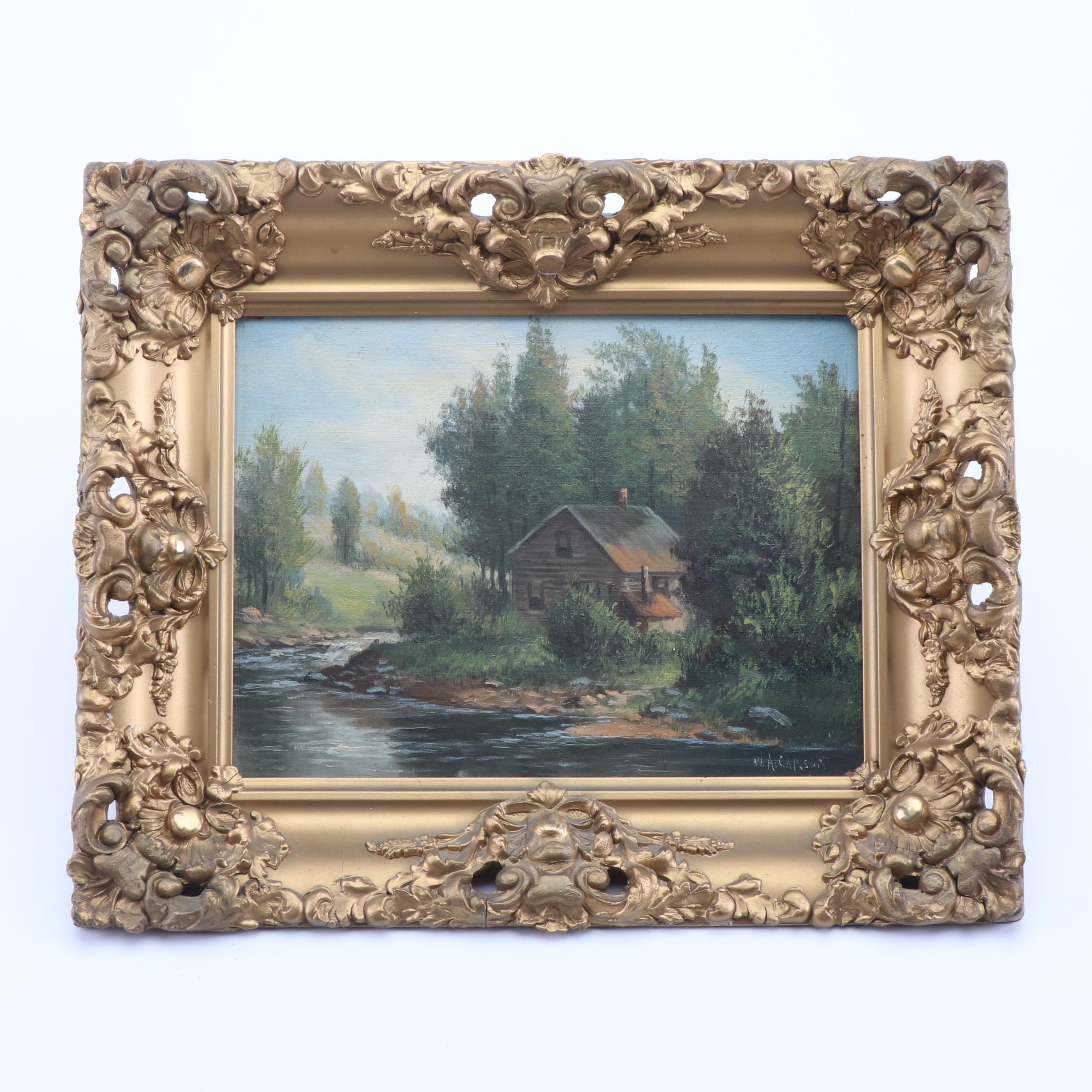 W.A. Carson Landscape Oil Painting