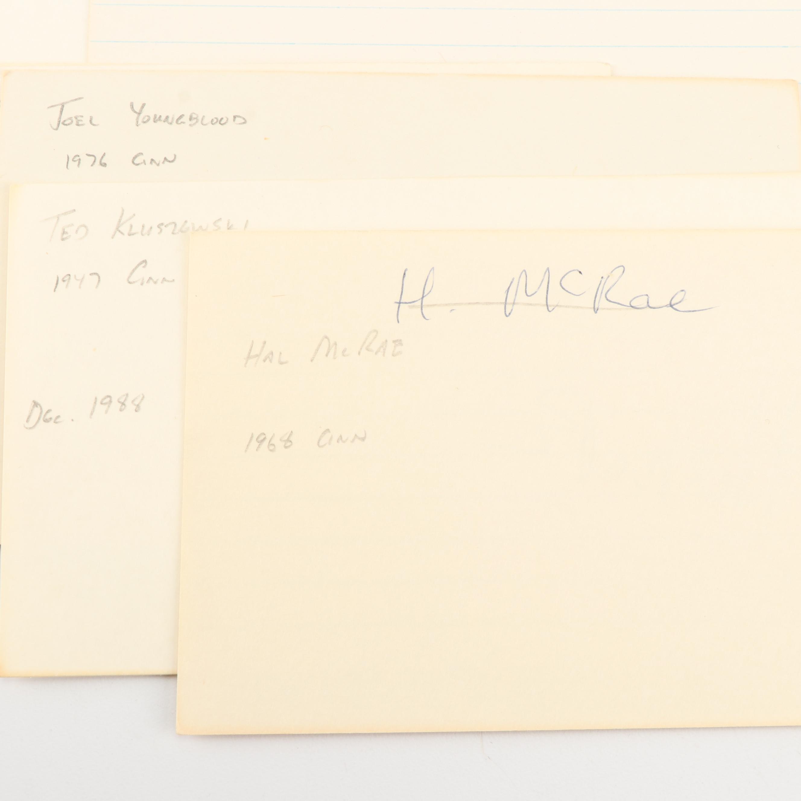 Vintage Cincinnati Reds Autographed Note Cards