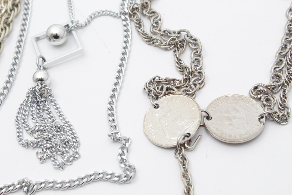 Silver Tone Costume Jewelry Assortment