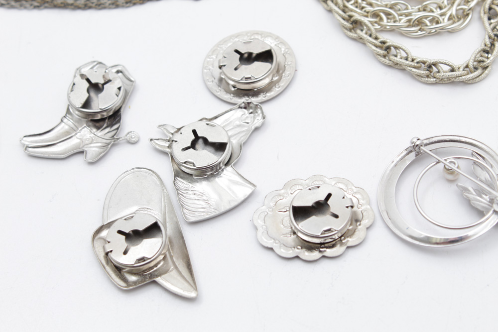 Silver Tone Costume Jewelry Assortment