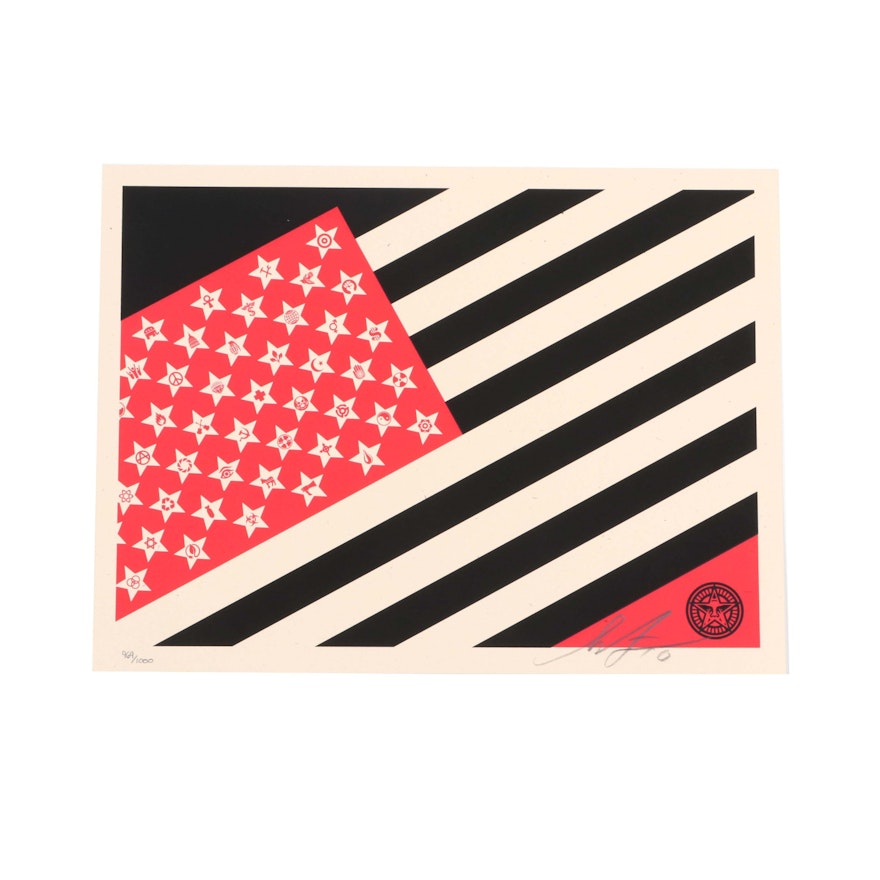 Shepard Fairey Limited Edition Serigraph "Mayday Flag Small"