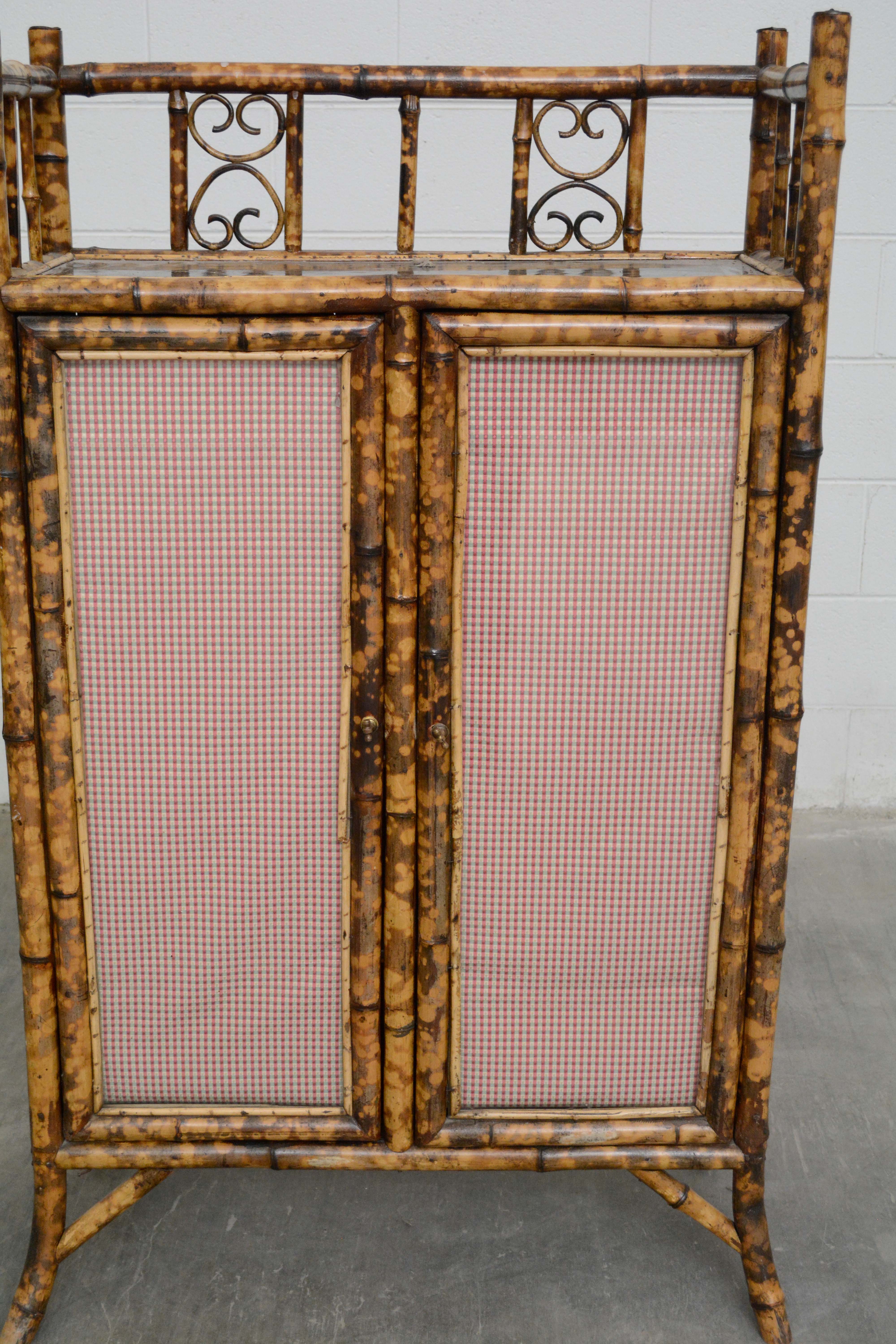 Asian Inspired Bamboo Cabinet, Mid 20th Century