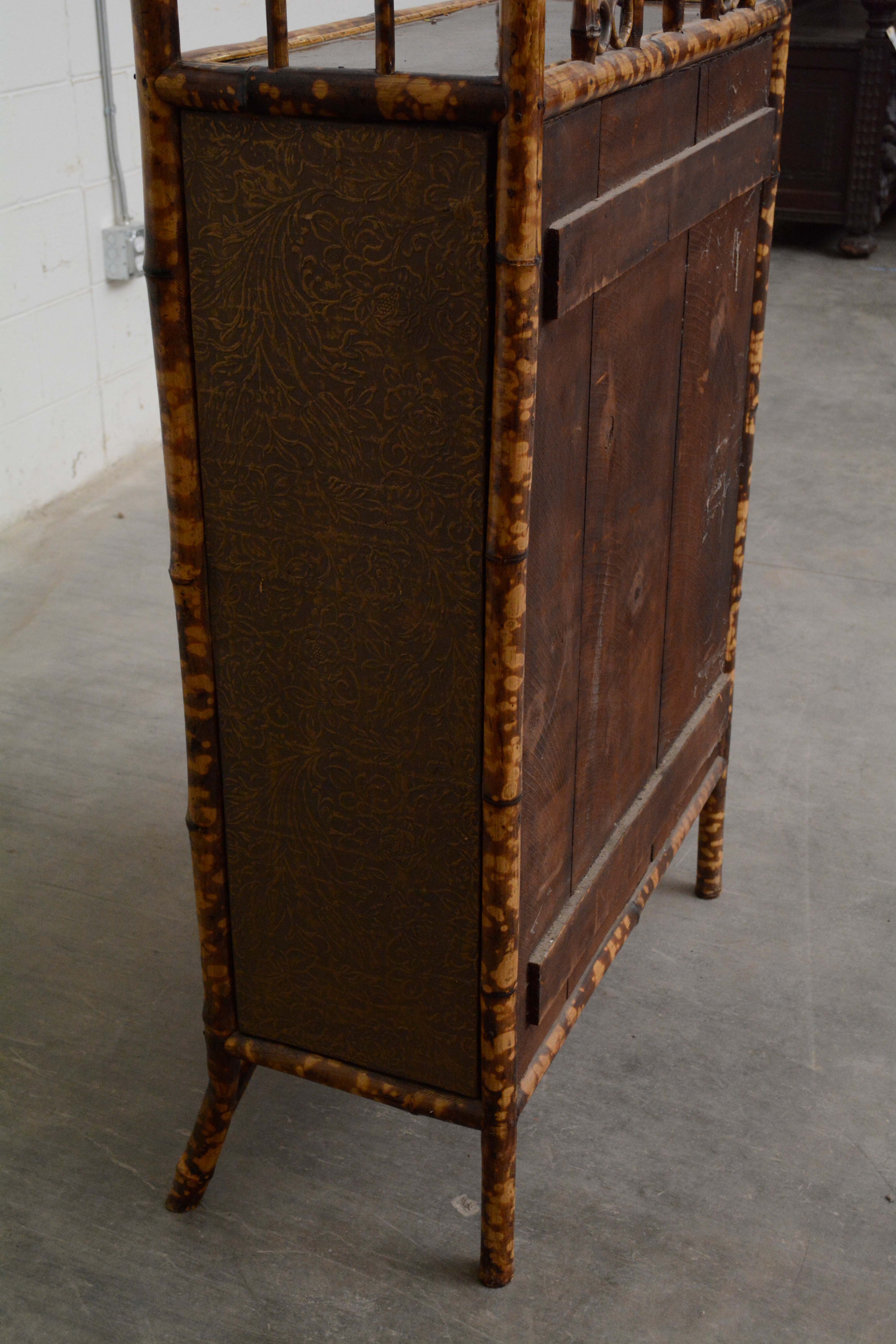 Asian Inspired Bamboo Cabinet, Mid 20th Century