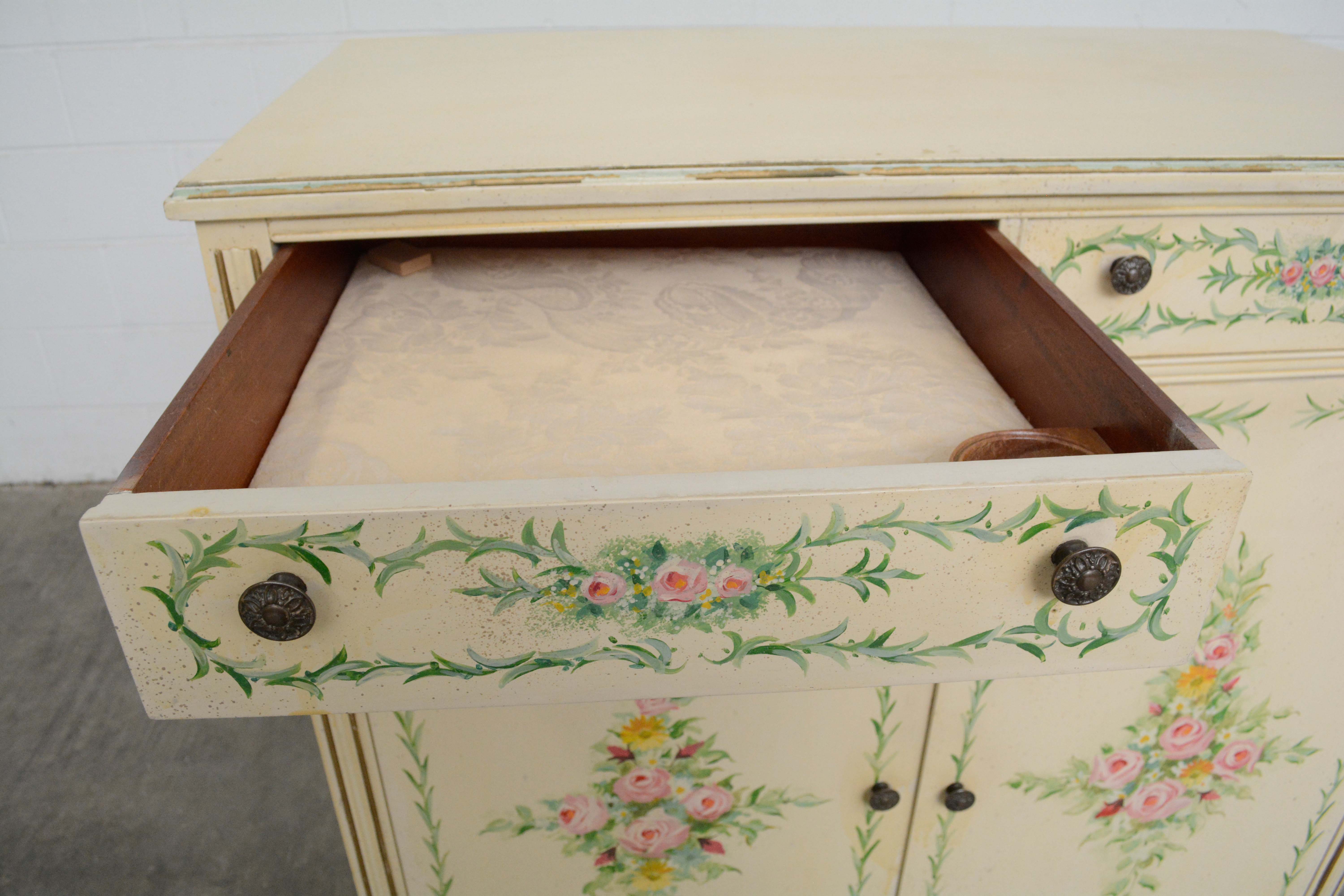French Provincial Style Painted Wood Chest of Drawers, Early/Mid 20th Century