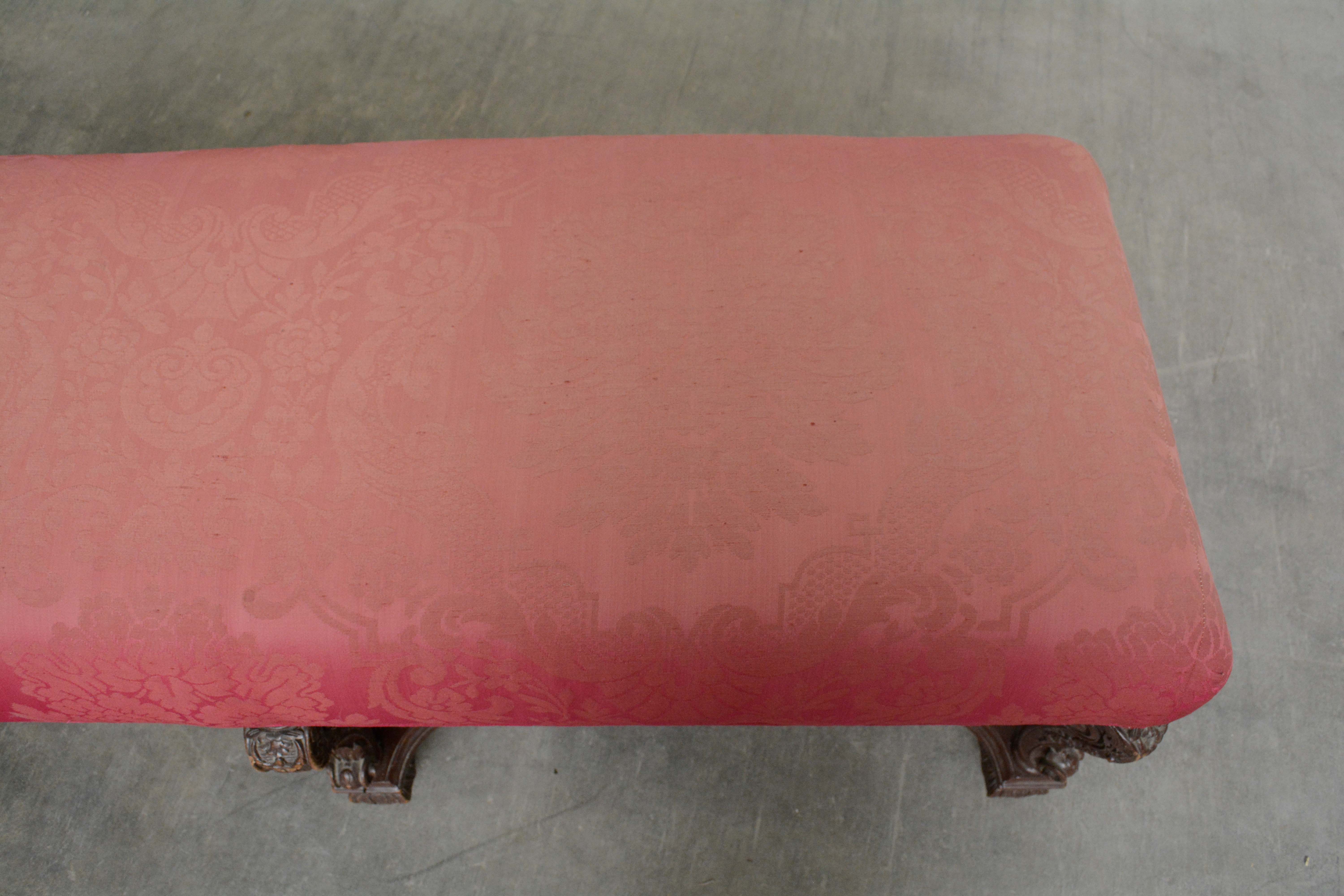 Victorian Upholstered Bench, Mid/Late 19th Century