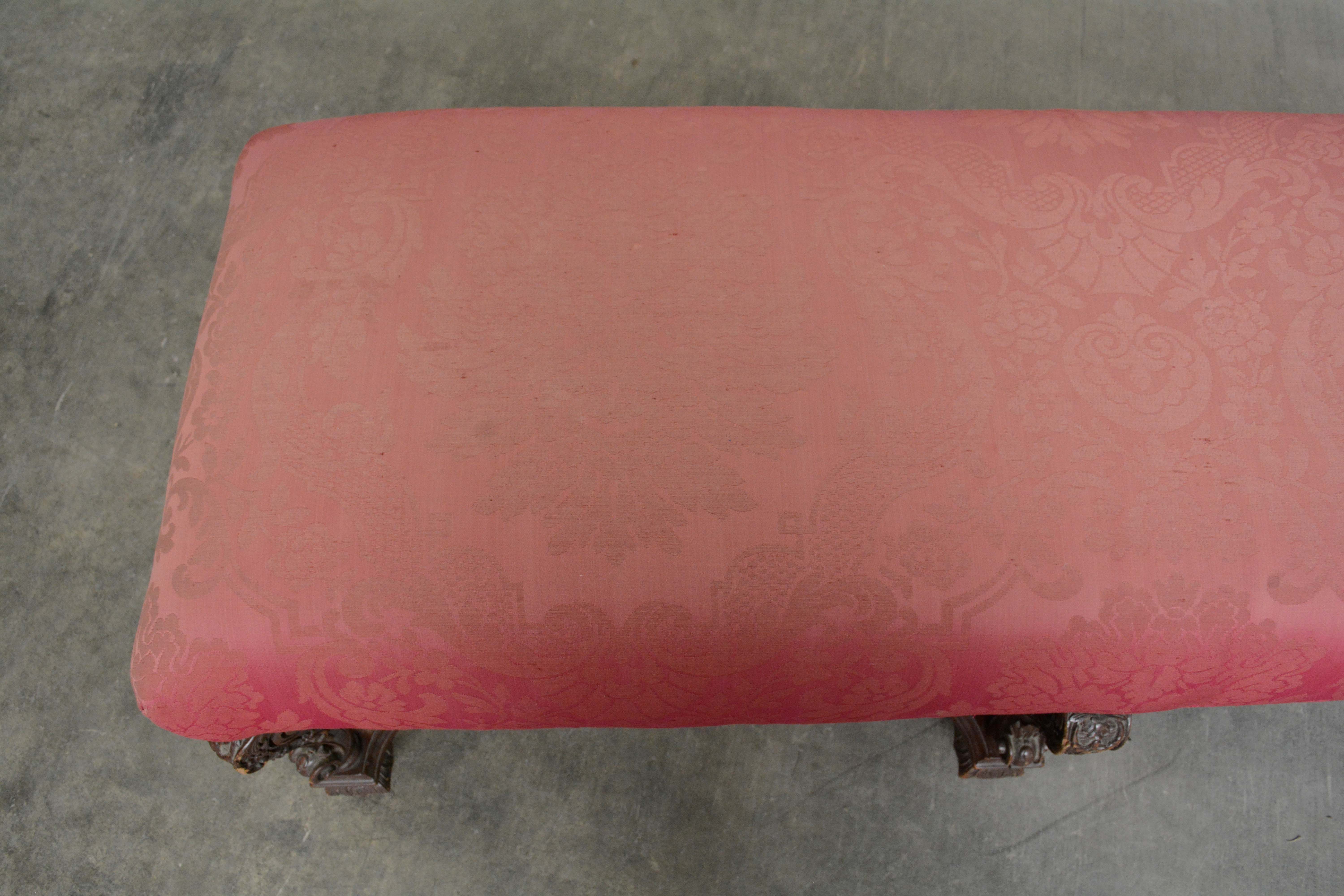 Victorian Upholstered Bench, Mid/Late 19th Century