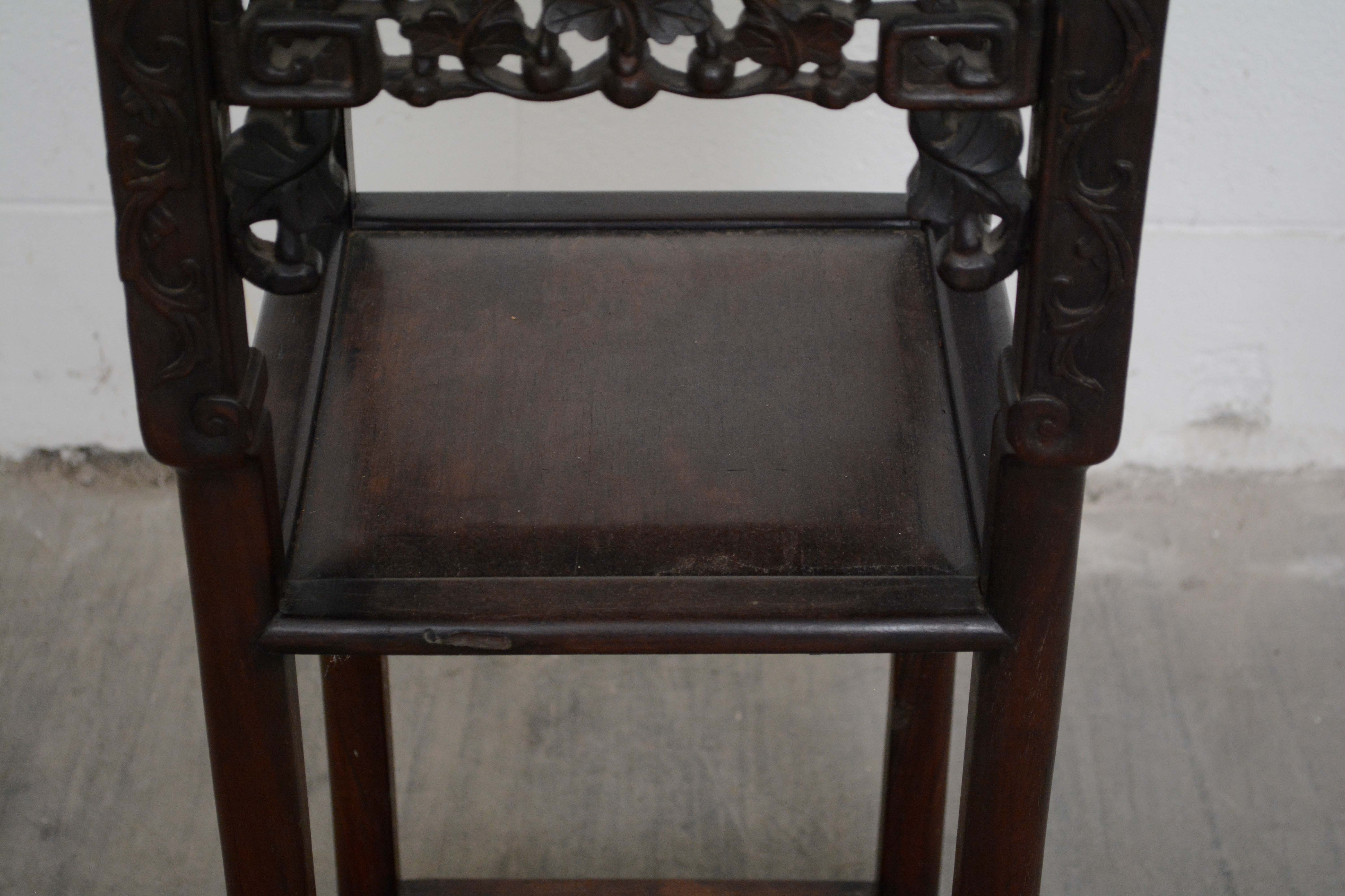 Chinese Mahogany Plant Stand, 20th Century