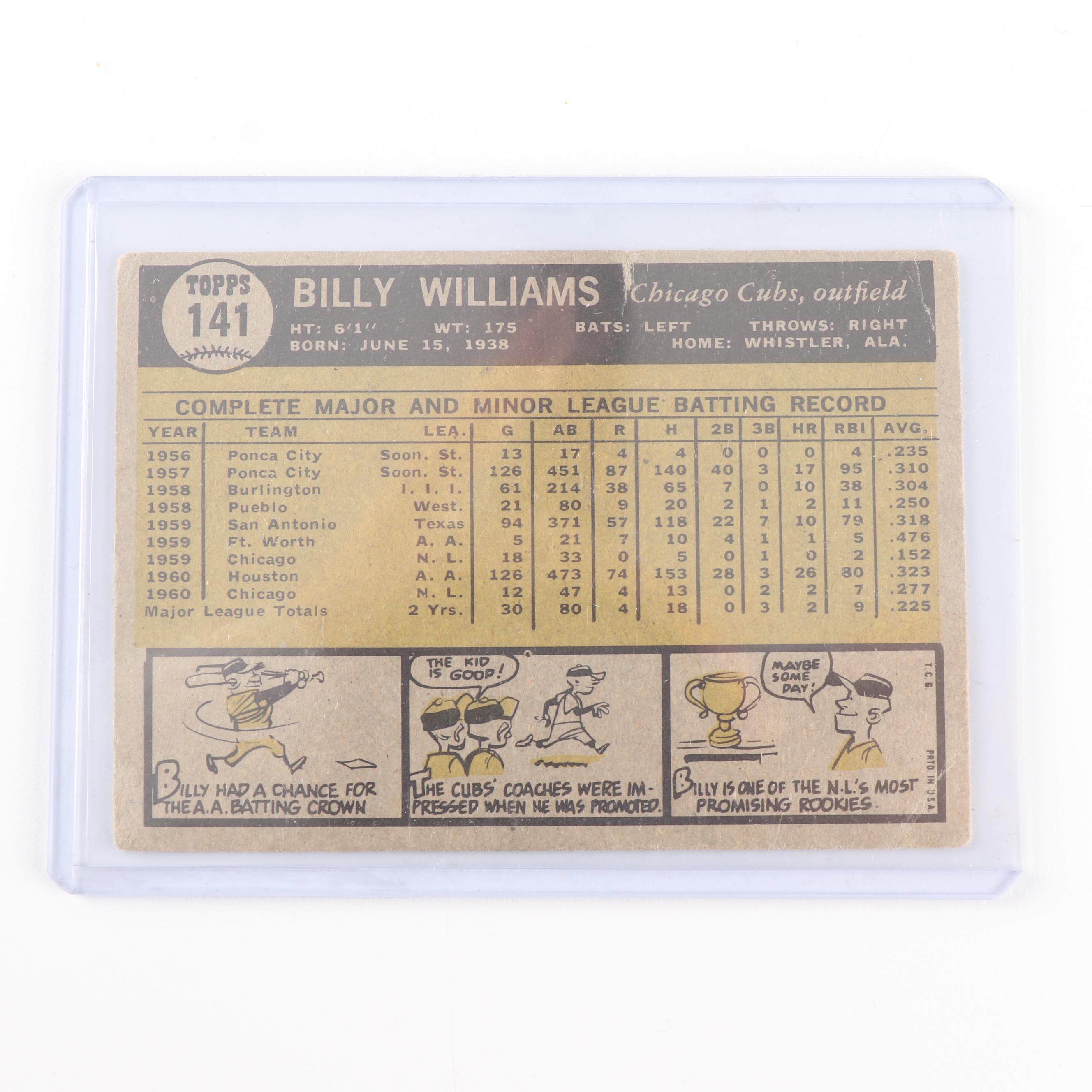 1961 Topps Billy Williams Rookie Card