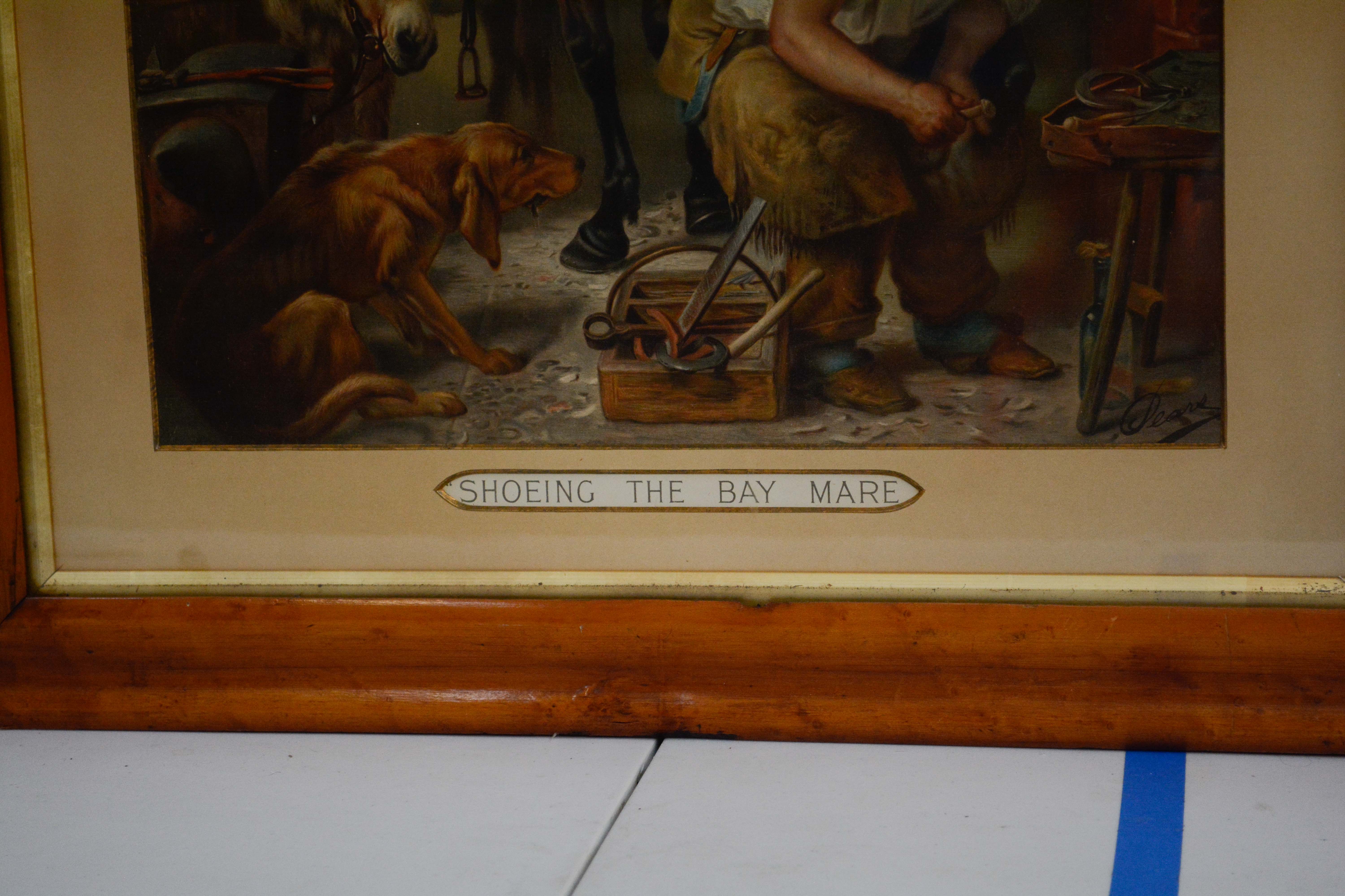 Offset Lithograph after Edwin Landseer "Shoeing"