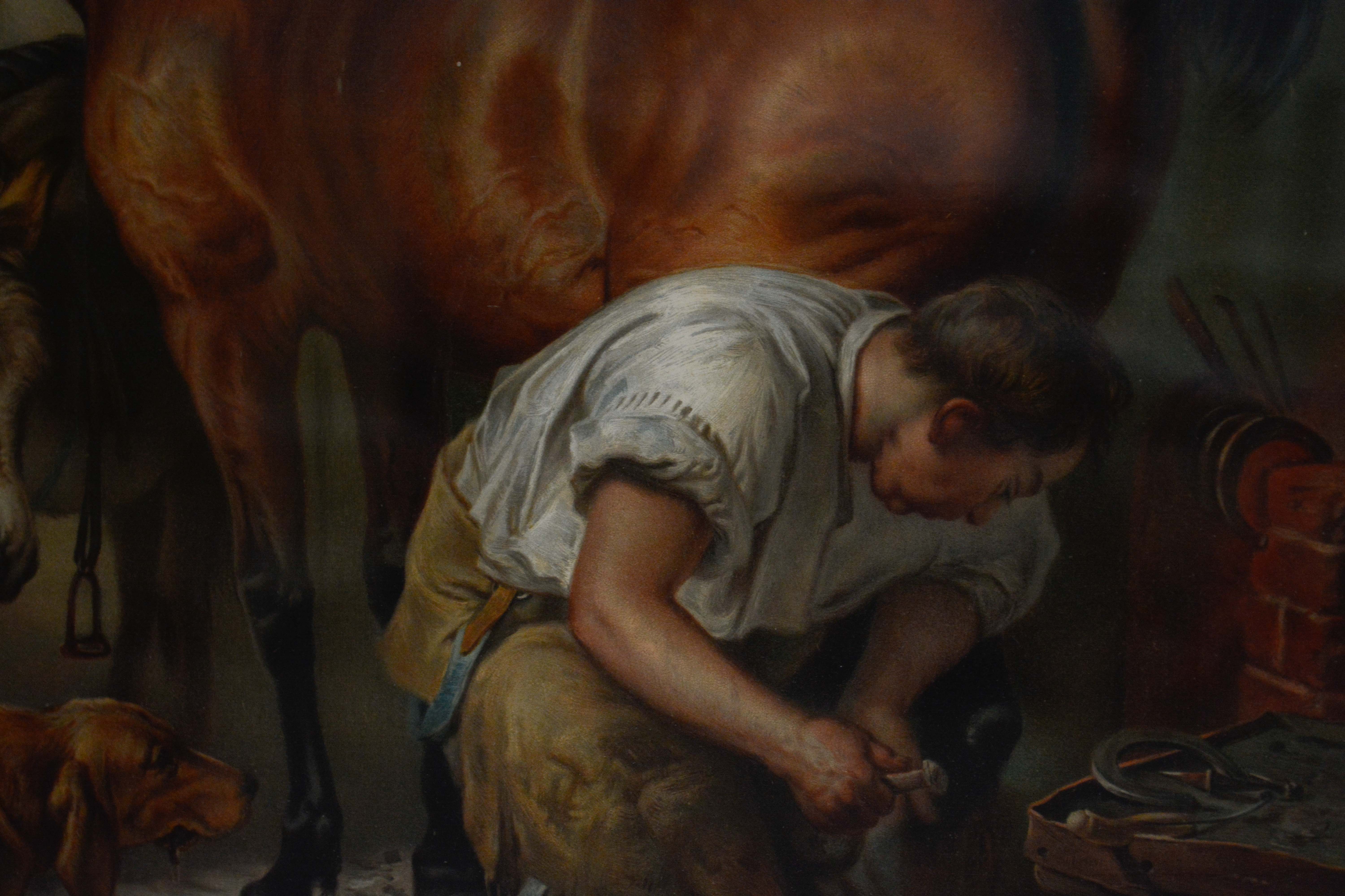 Offset Lithograph after Edwin Landseer "Shoeing"