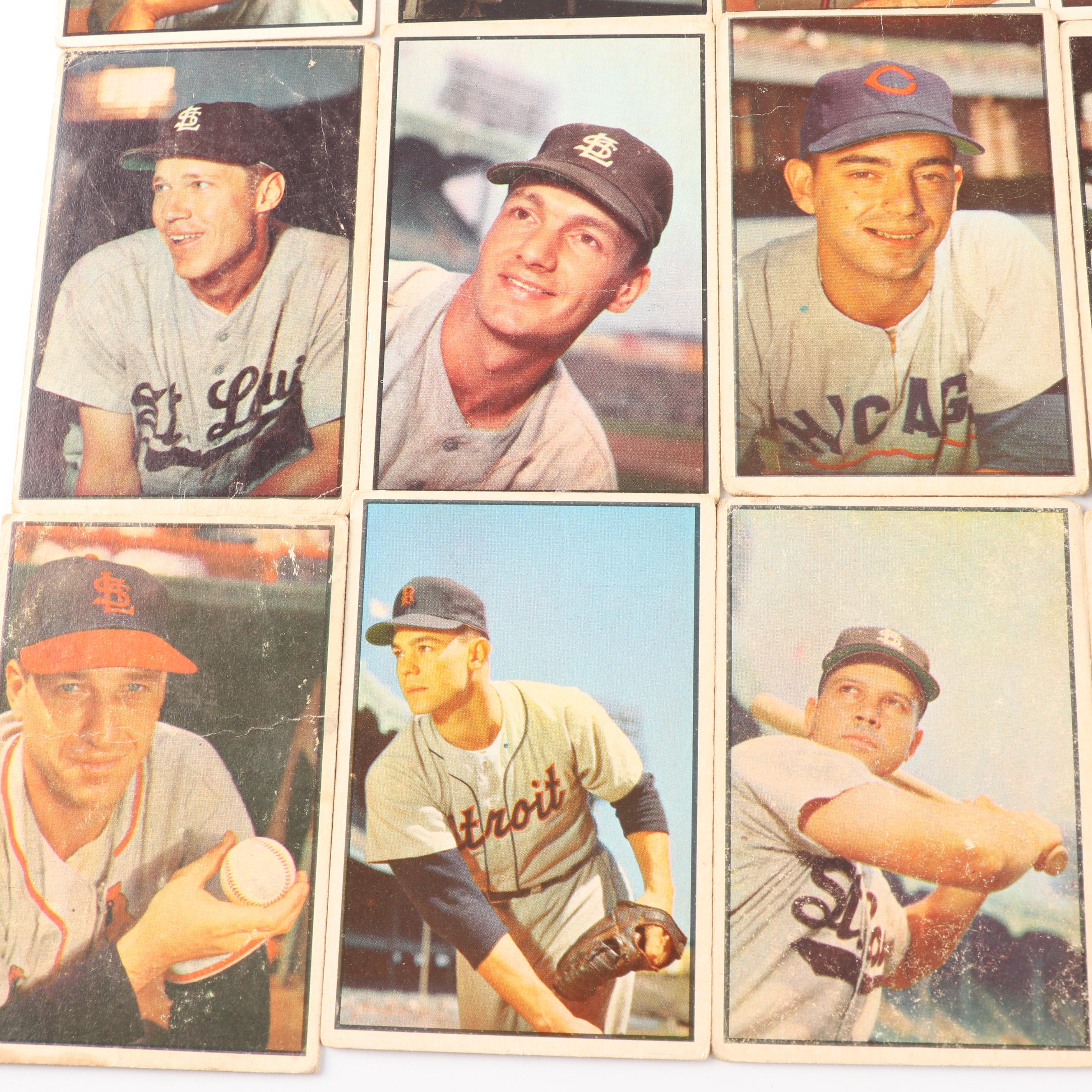 1953 Bowman Color Baseball Cards including Dick Kryhoski