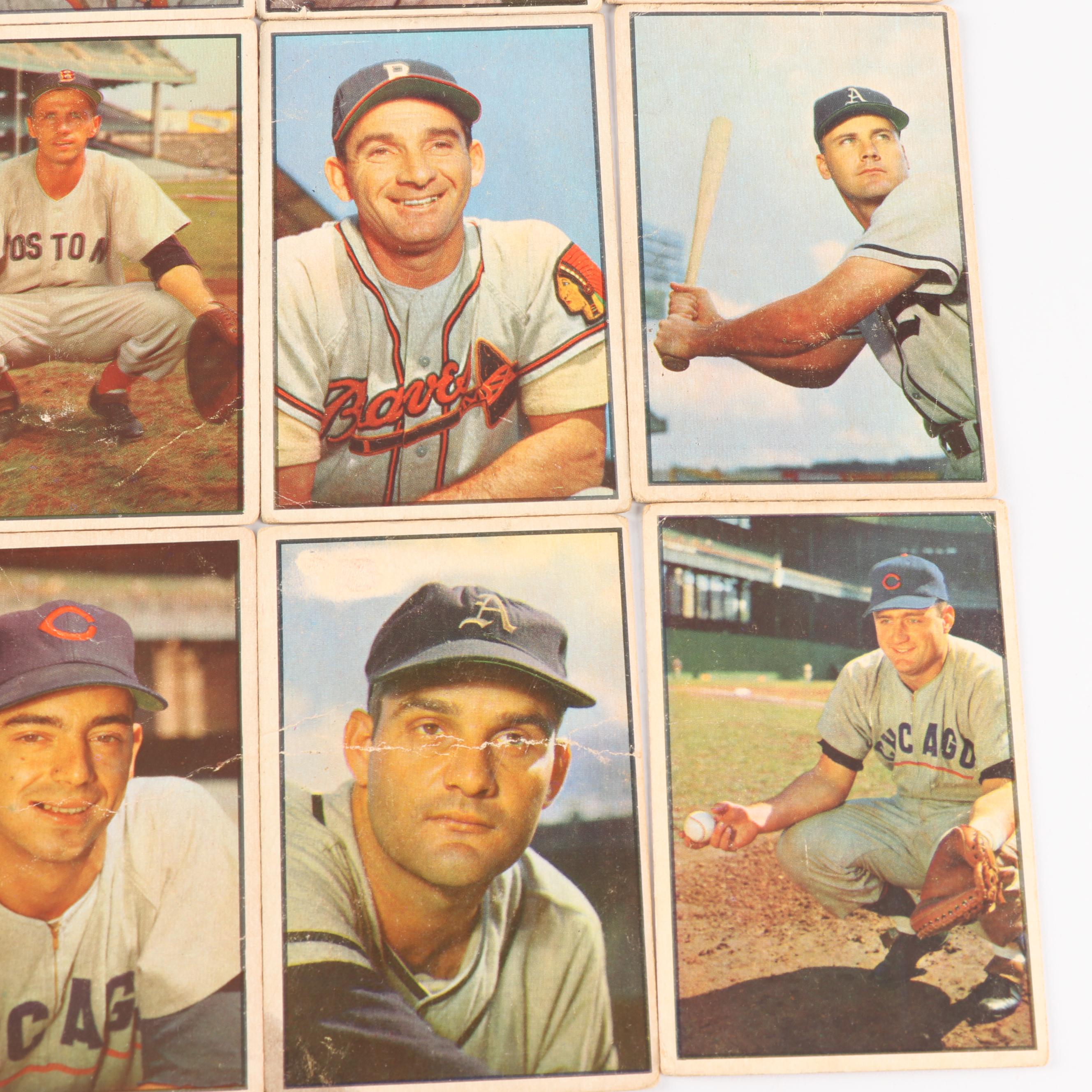 1953 Bowman Color Baseball Cards including Dick Kryhoski