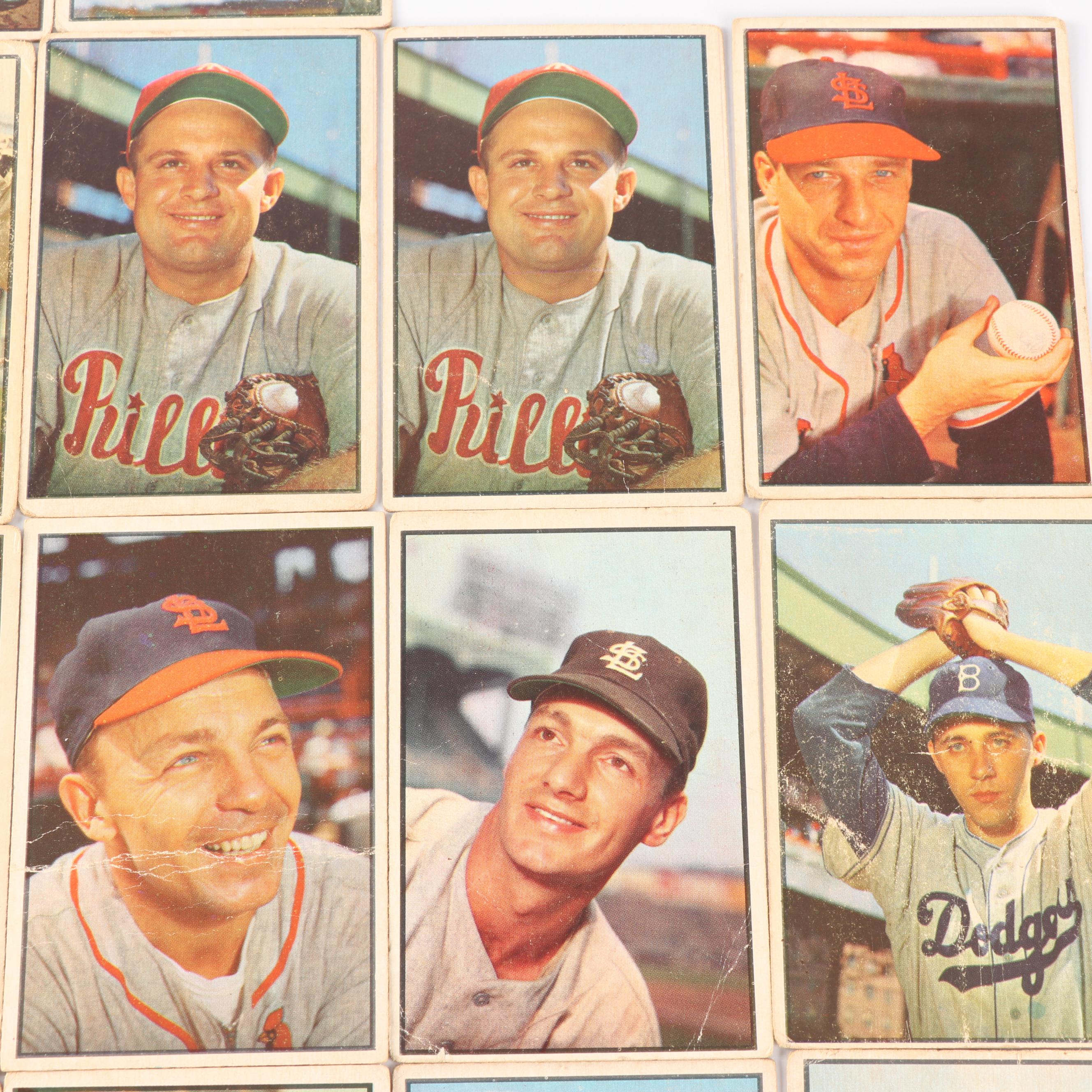 1953 Bowman Color Baseball Cards including Dick Kryhoski