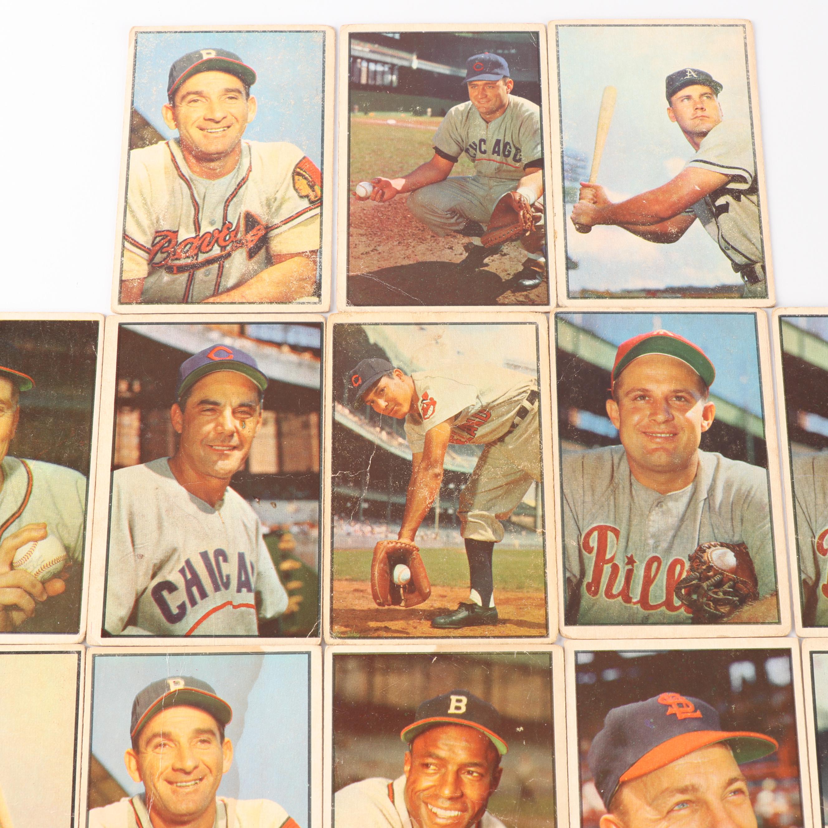 1953 Bowman Color Baseball Cards including Dick Kryhoski