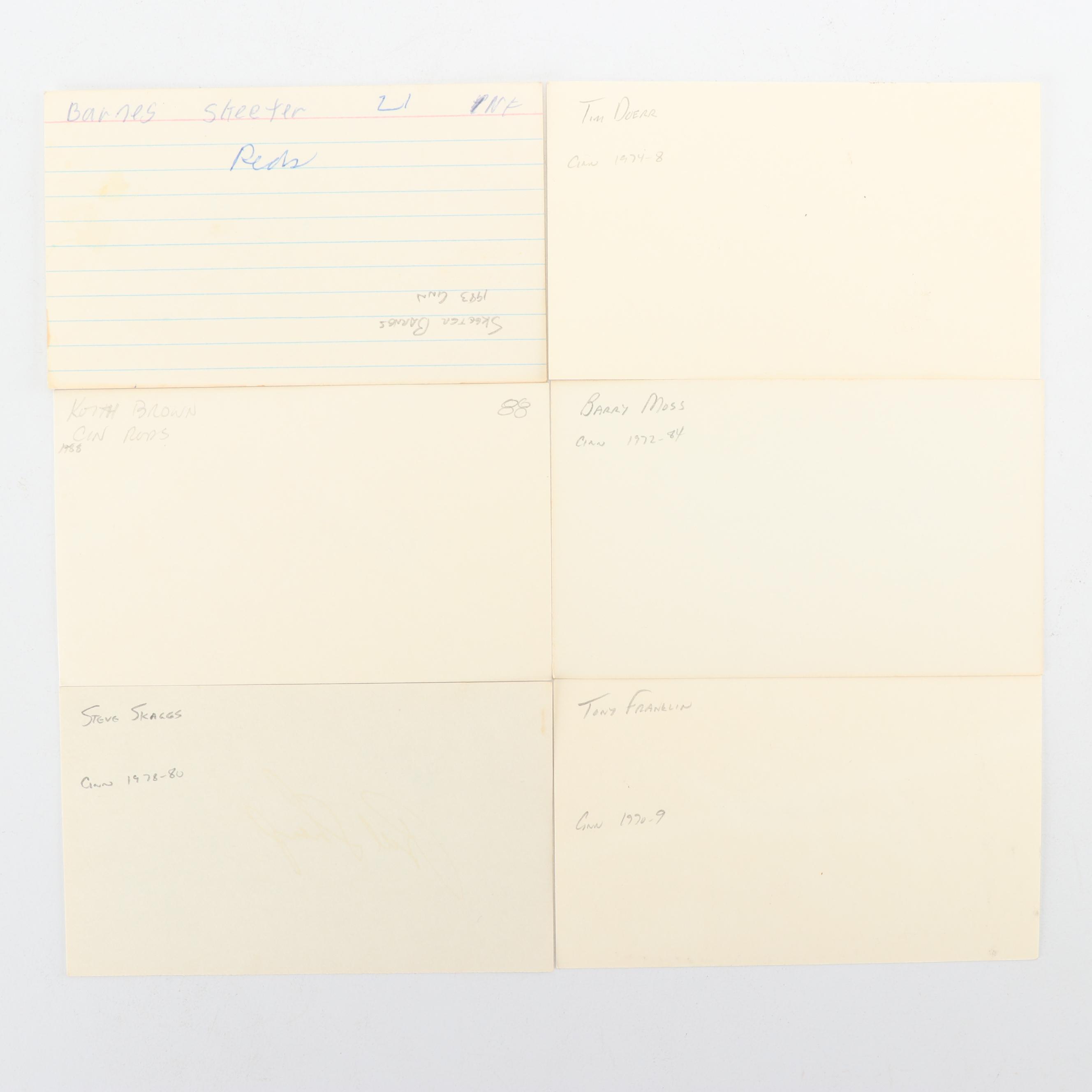 Vintage Cincinnati Reds Players Autographed Note Cards