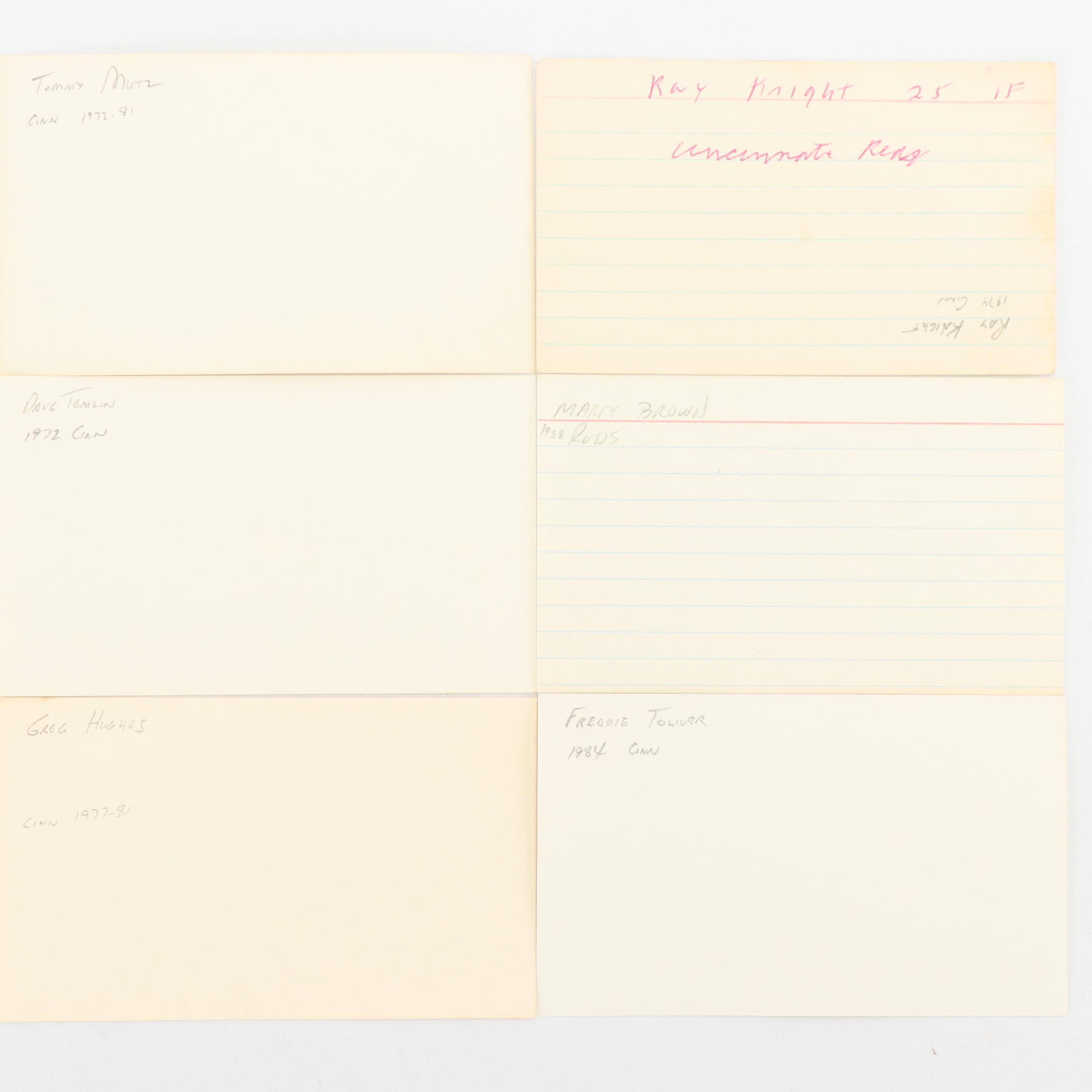 Vintage Cincinnati Reds Players Autographed Note Cards