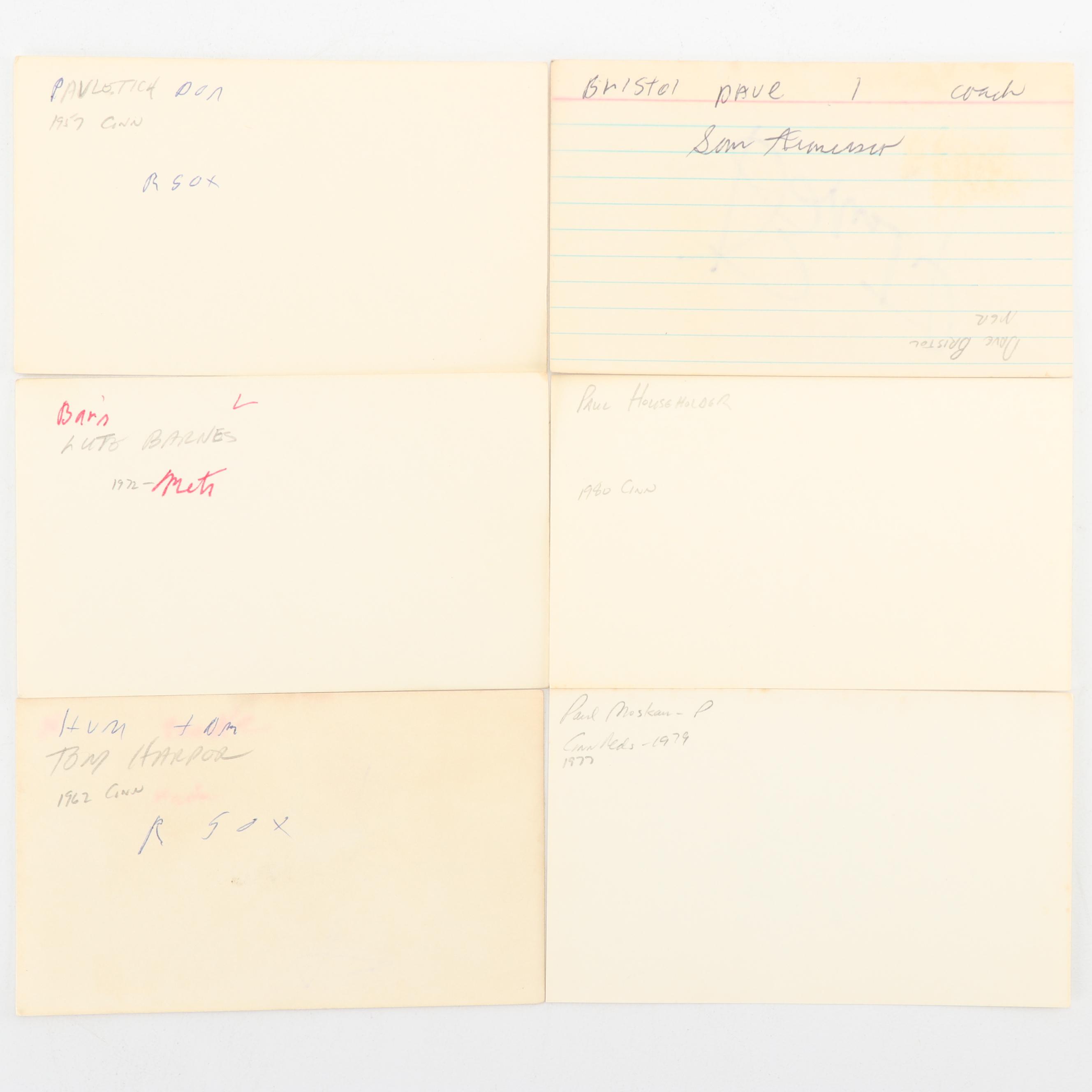 Vintage Cincinnati Reds Players Autographed Note Cards