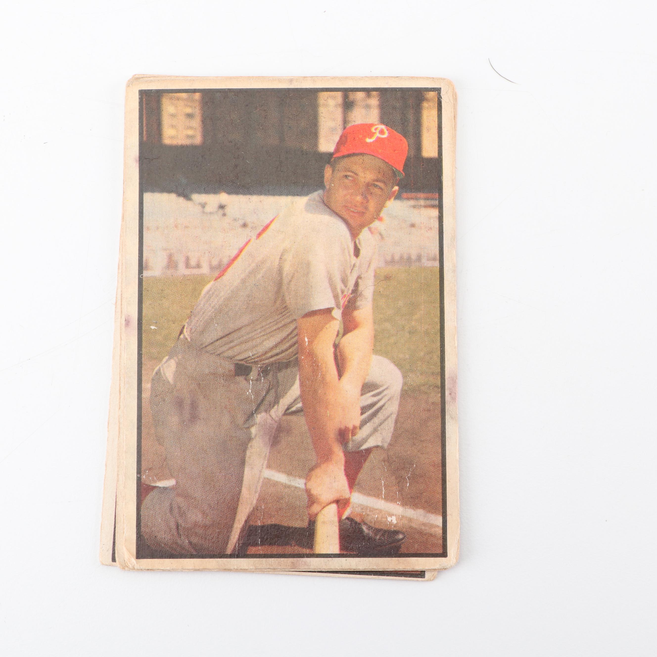 1953 Bowman Color Baseball Cards including Bob Cain