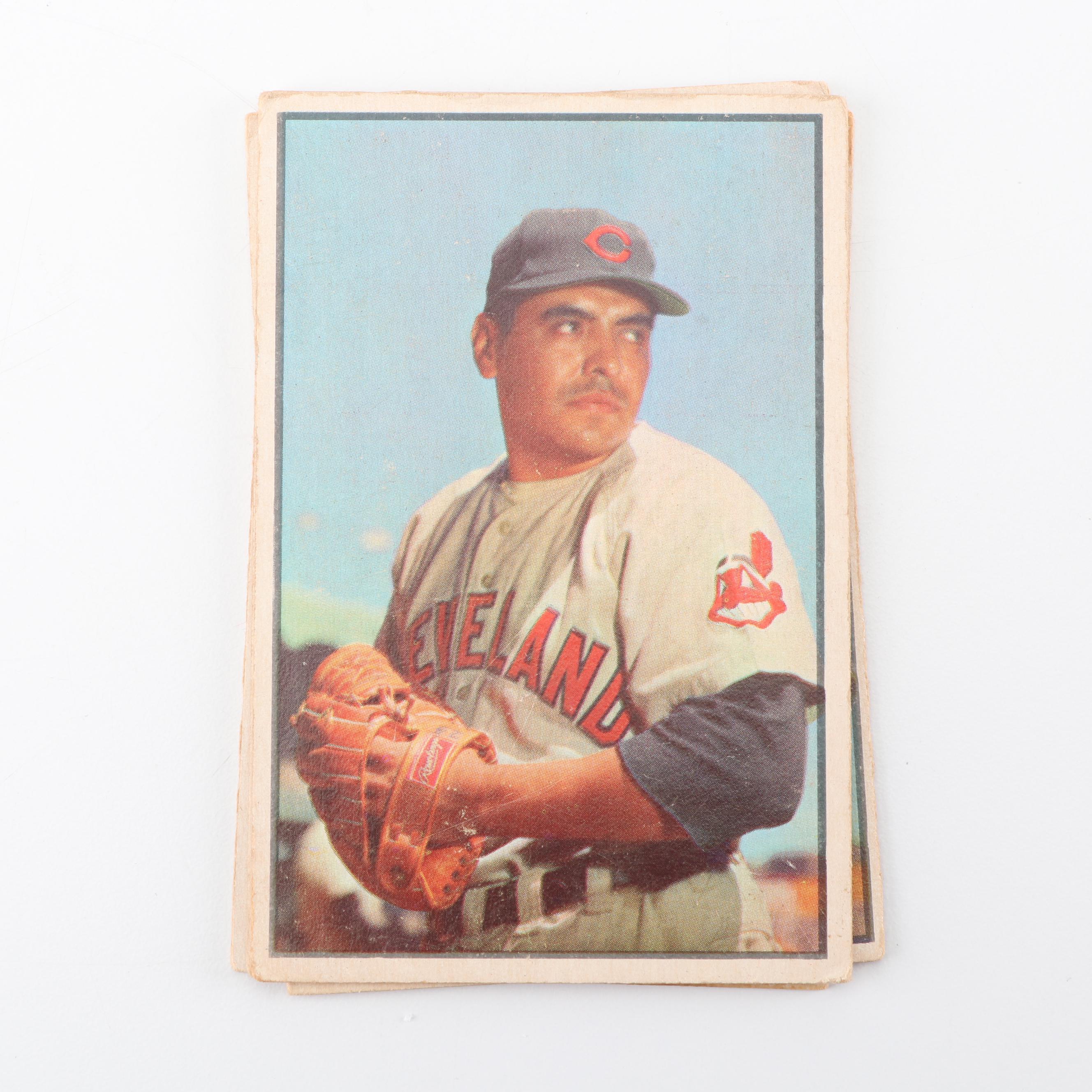 1953 Bowman Color Baseball Cards including Bob Cain