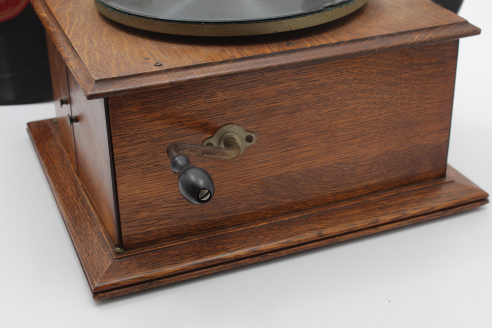 Victrola-Victor Talking Machine Victrola with Wood Case and Records