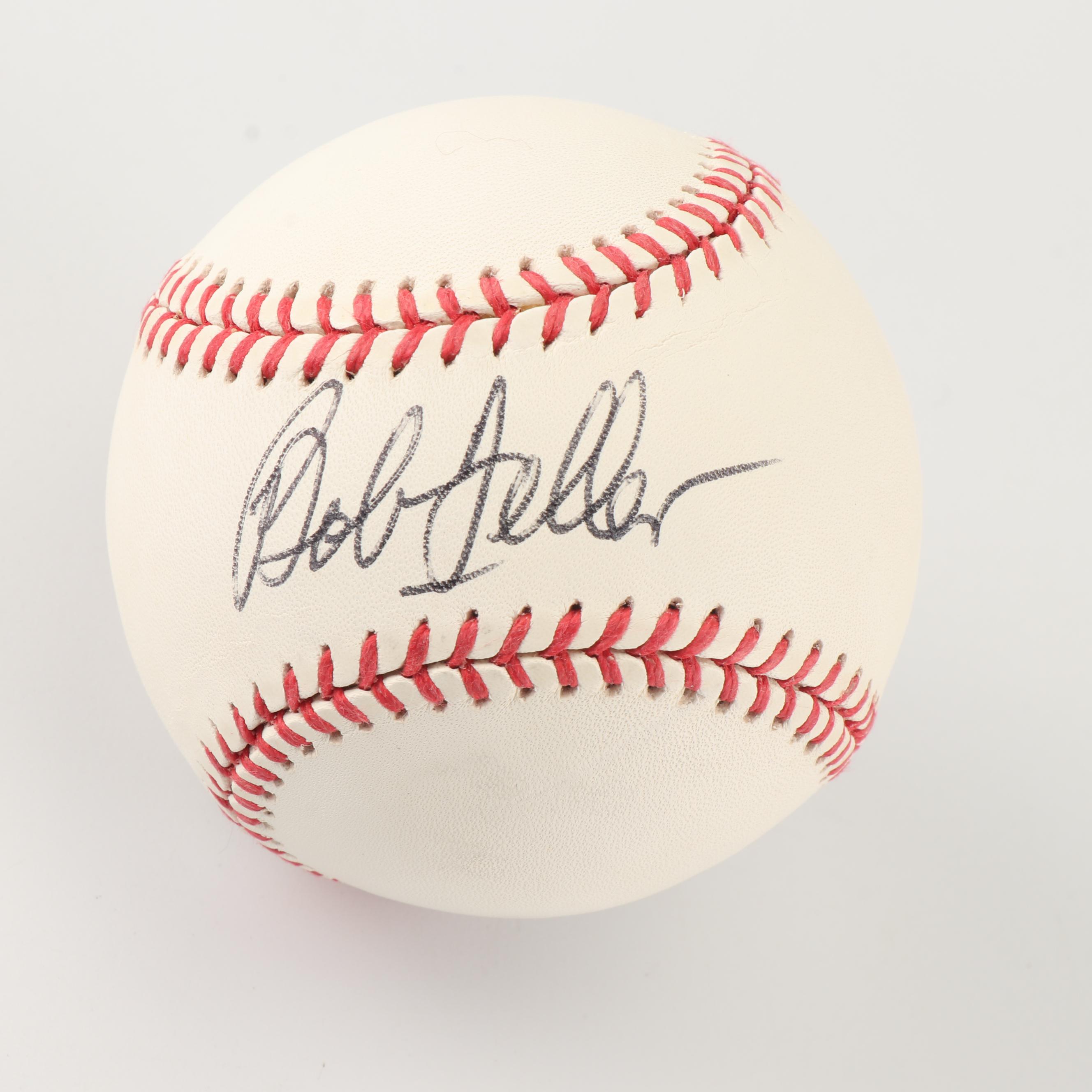 Bob Feller Autographed Baseball