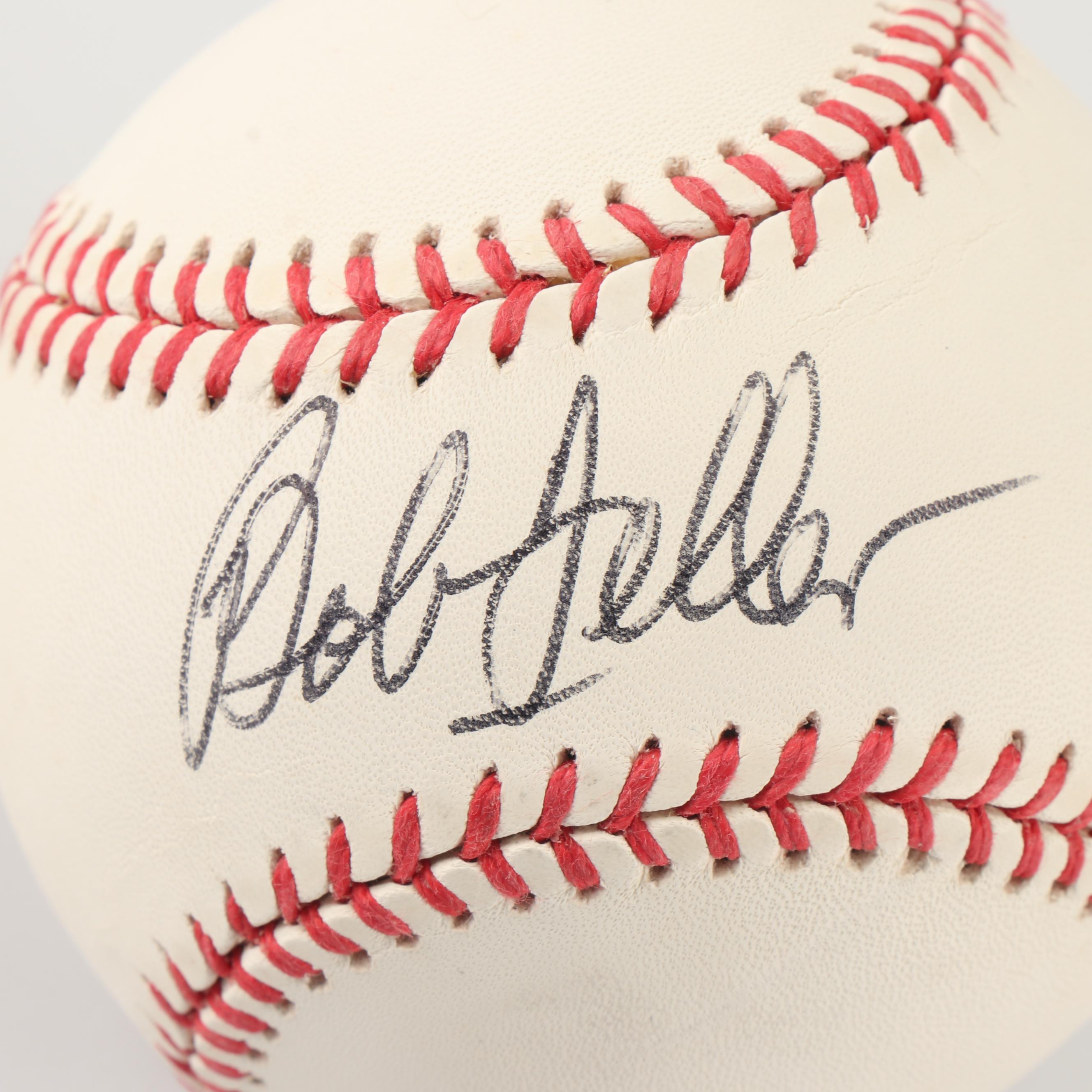Bob Feller Autographed Baseball