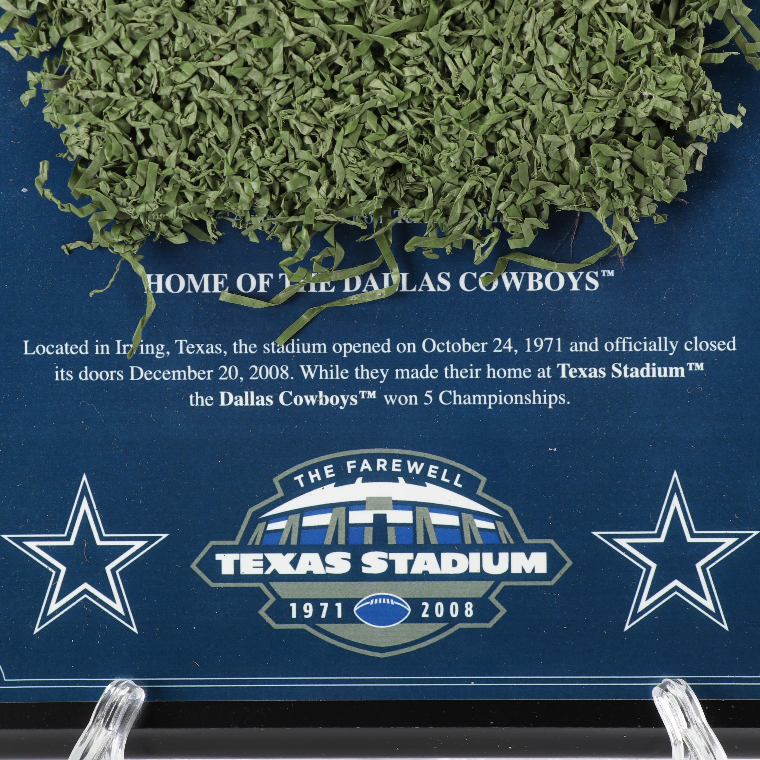 Dallas Cowboys "The Farewell to Texas Stadium" Plaque with Authentic Turf