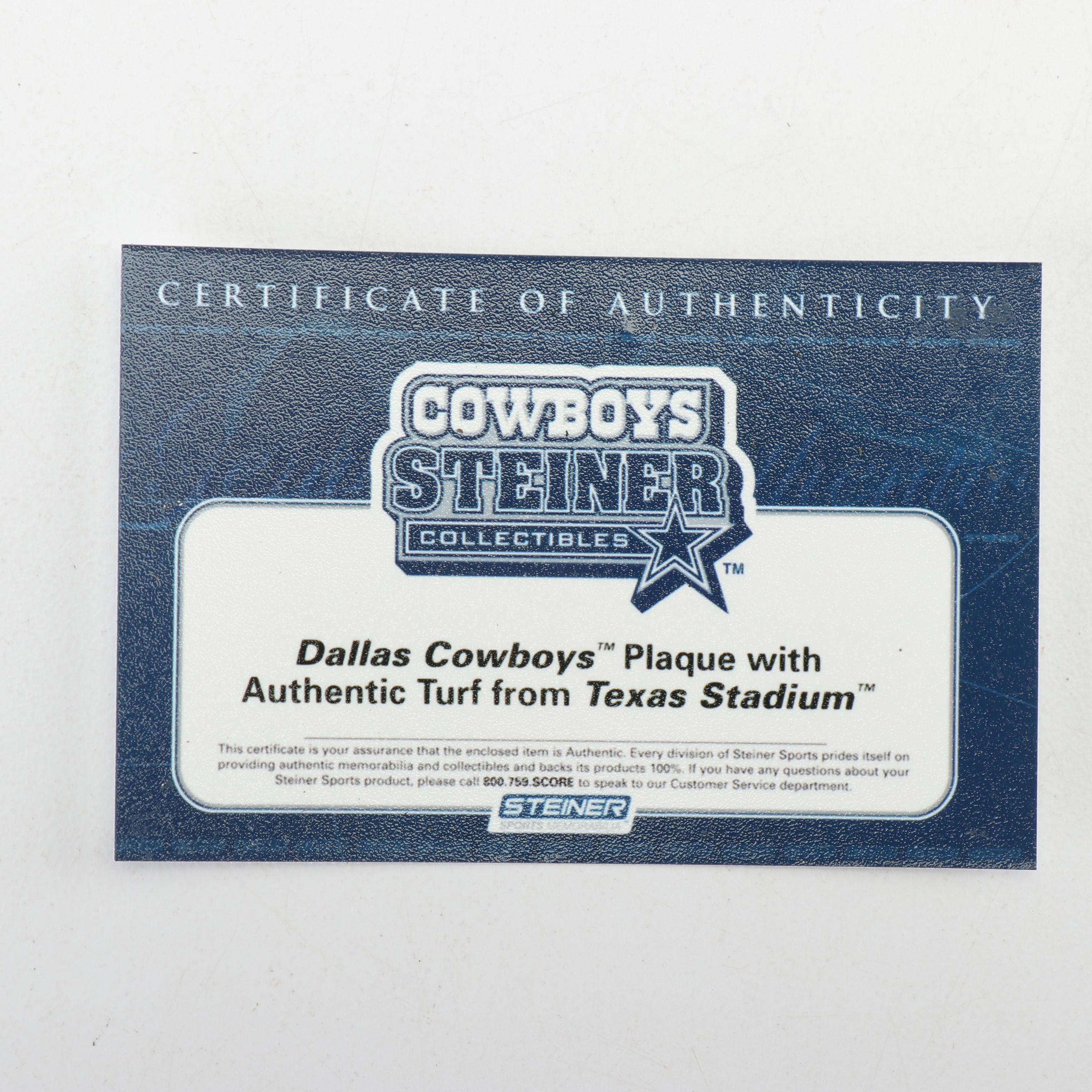 Dallas Cowboys "The Farewell to Texas Stadium" Plaque with Authentic Turf