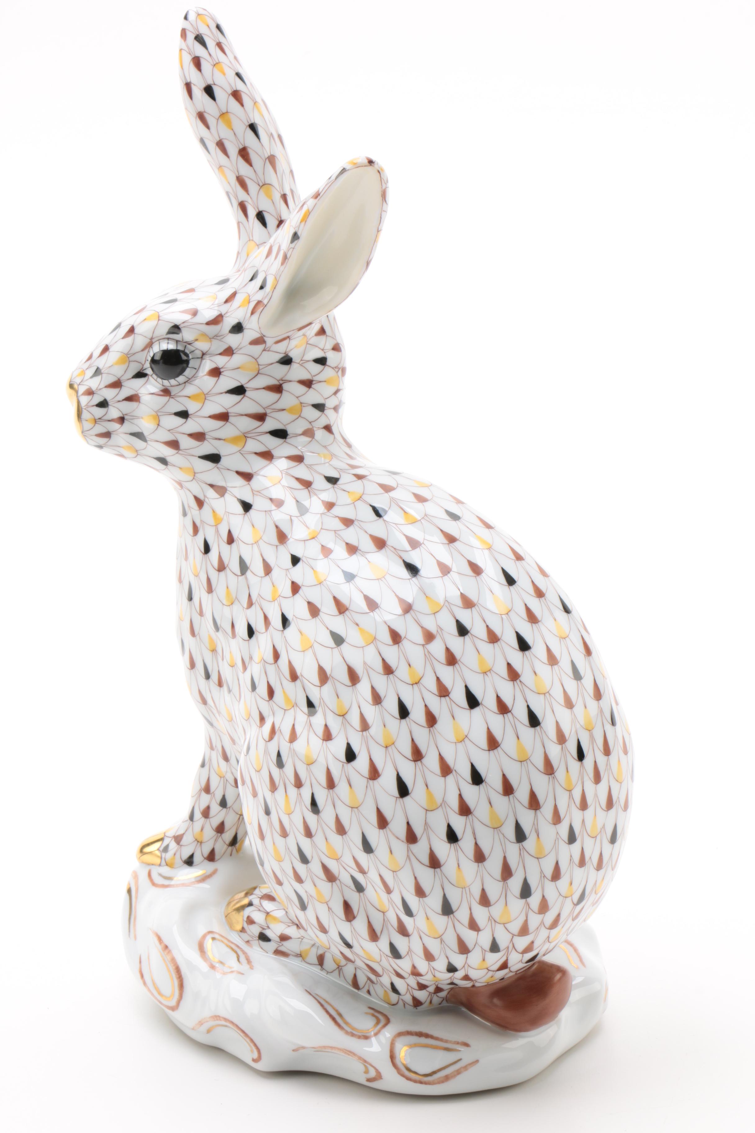 Herend Limited Edition "Large Rabbit" Porcelain Figurine