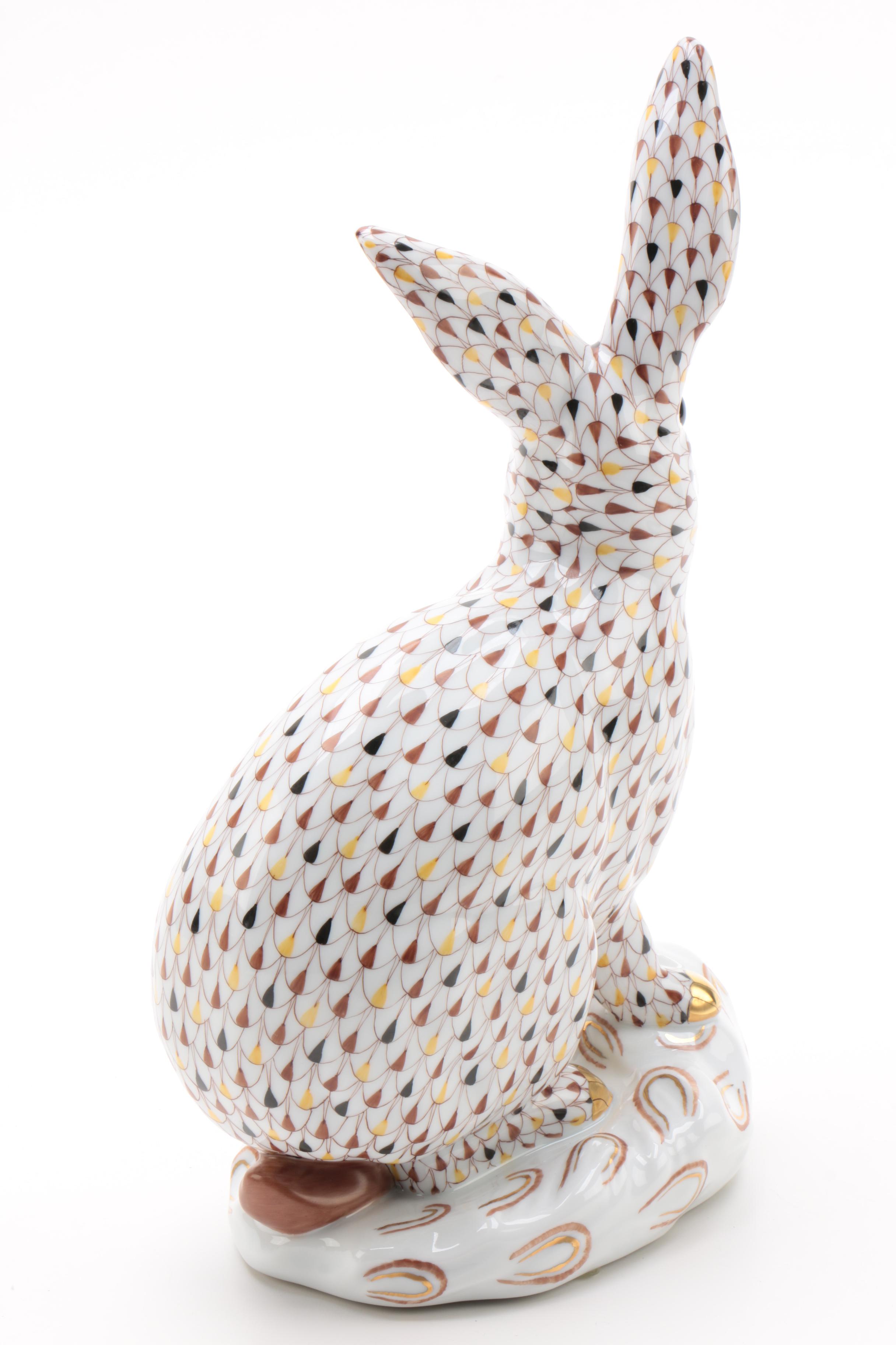 Herend Limited Edition "Large Rabbit" Porcelain Figurine