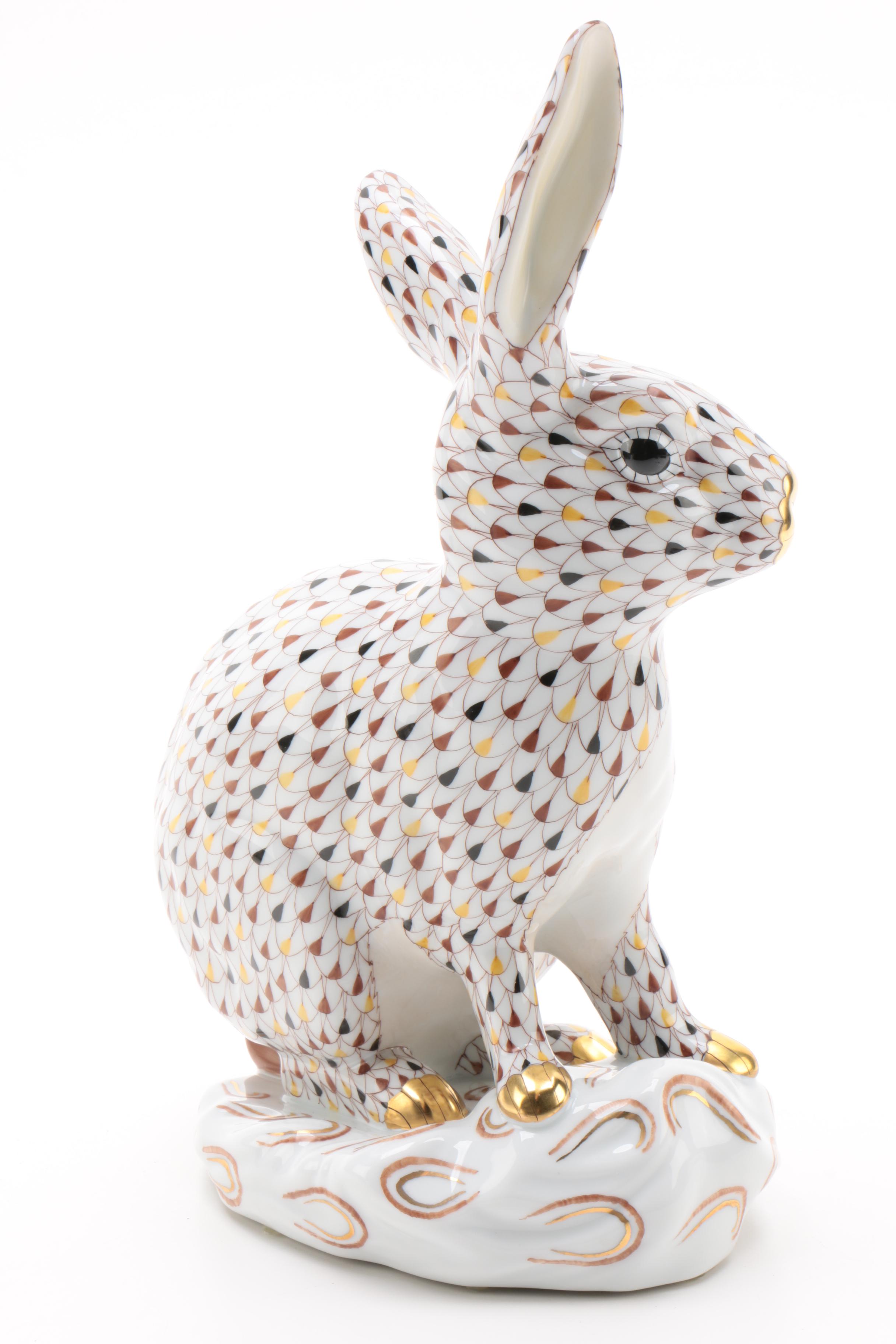 Herend Limited Edition "Large Rabbit" Porcelain Figurine