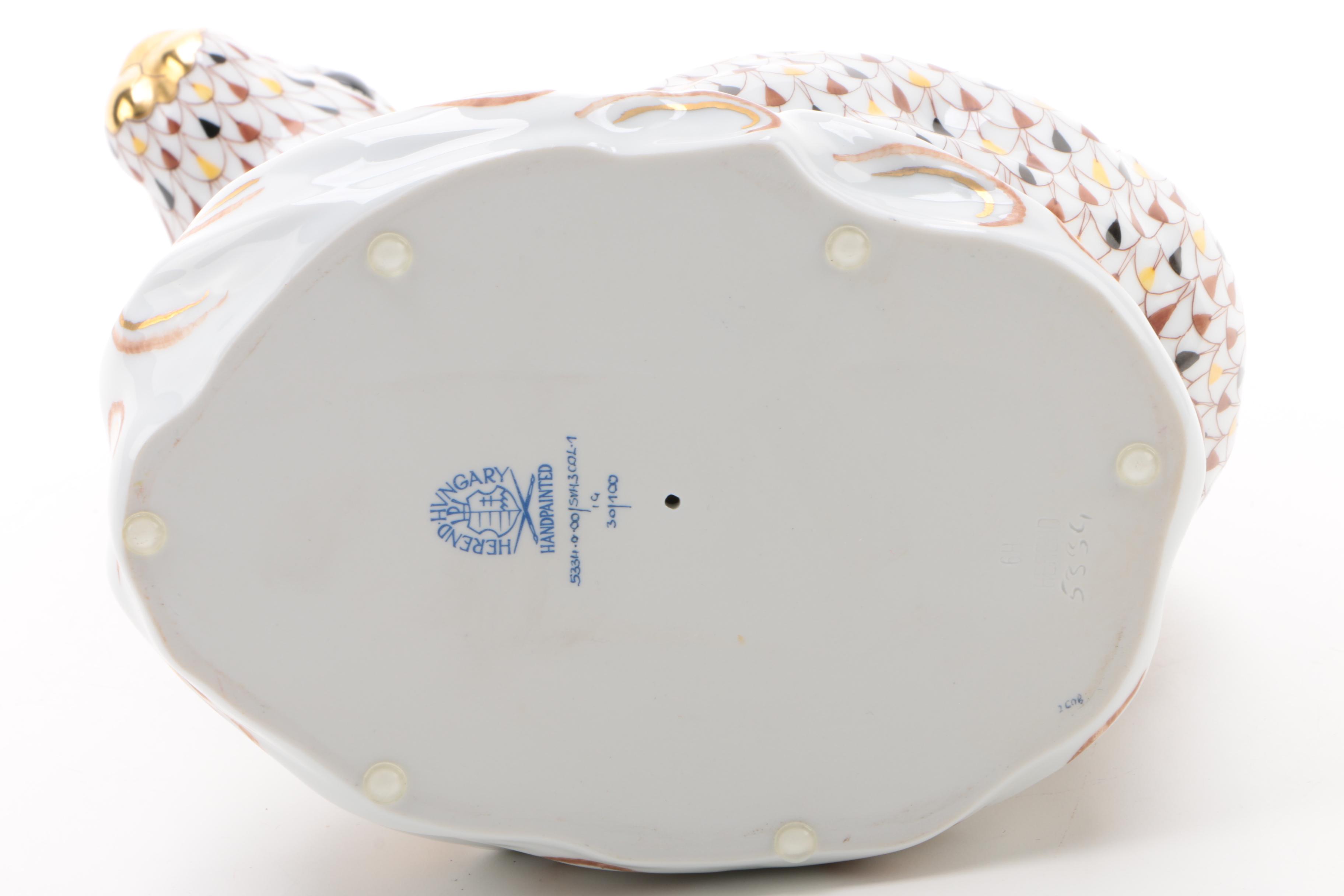 Herend Limited Edition "Large Rabbit" Porcelain Figurine