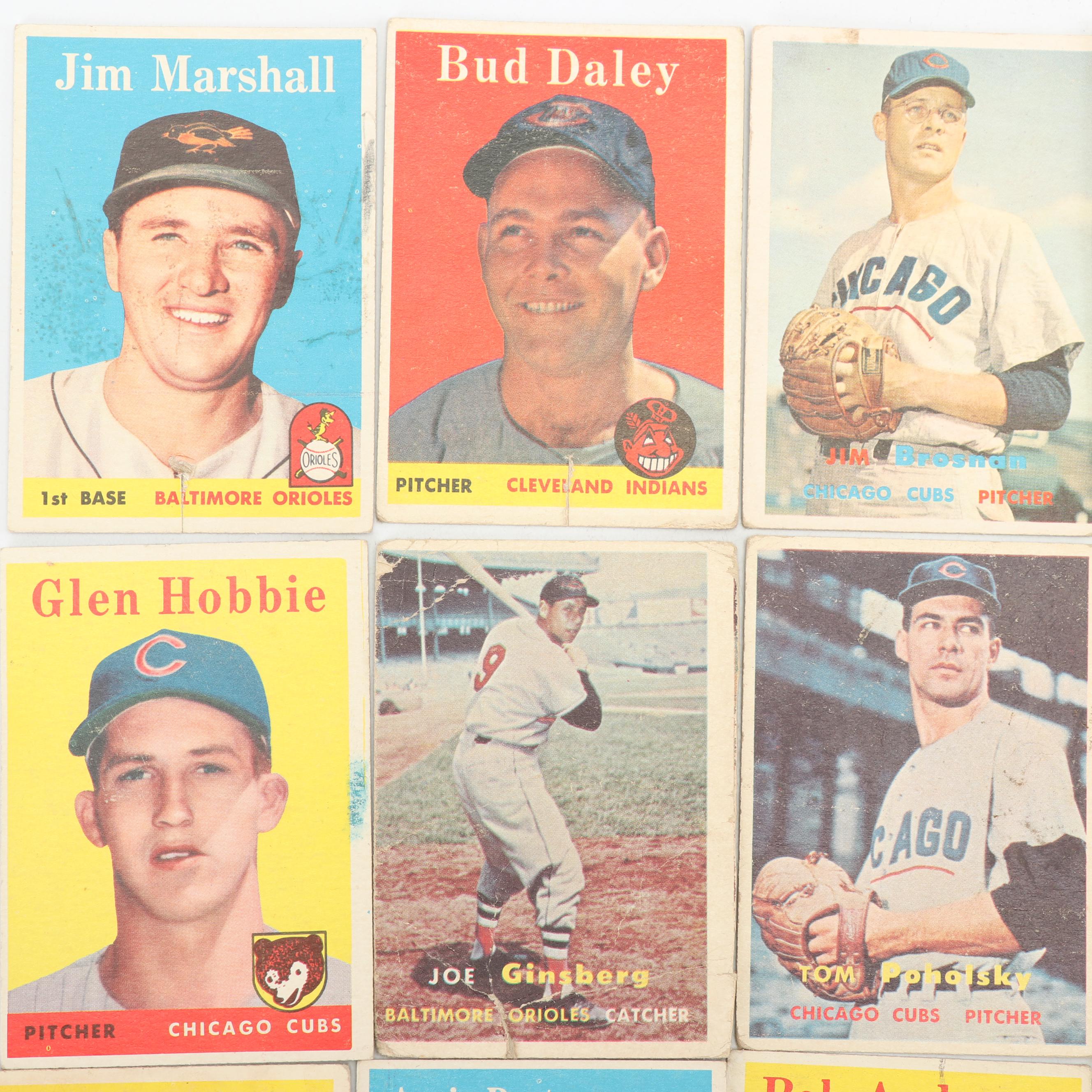 1957 and 1958 Topps Baseball Cards including Don Kaiser