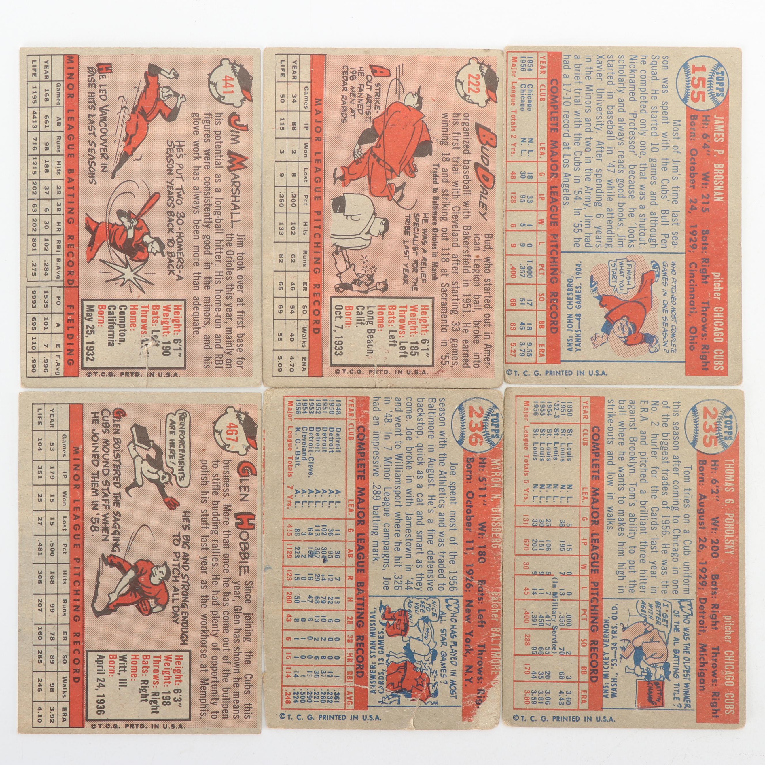 1957 and 1958 Topps Baseball Cards including Don Kaiser