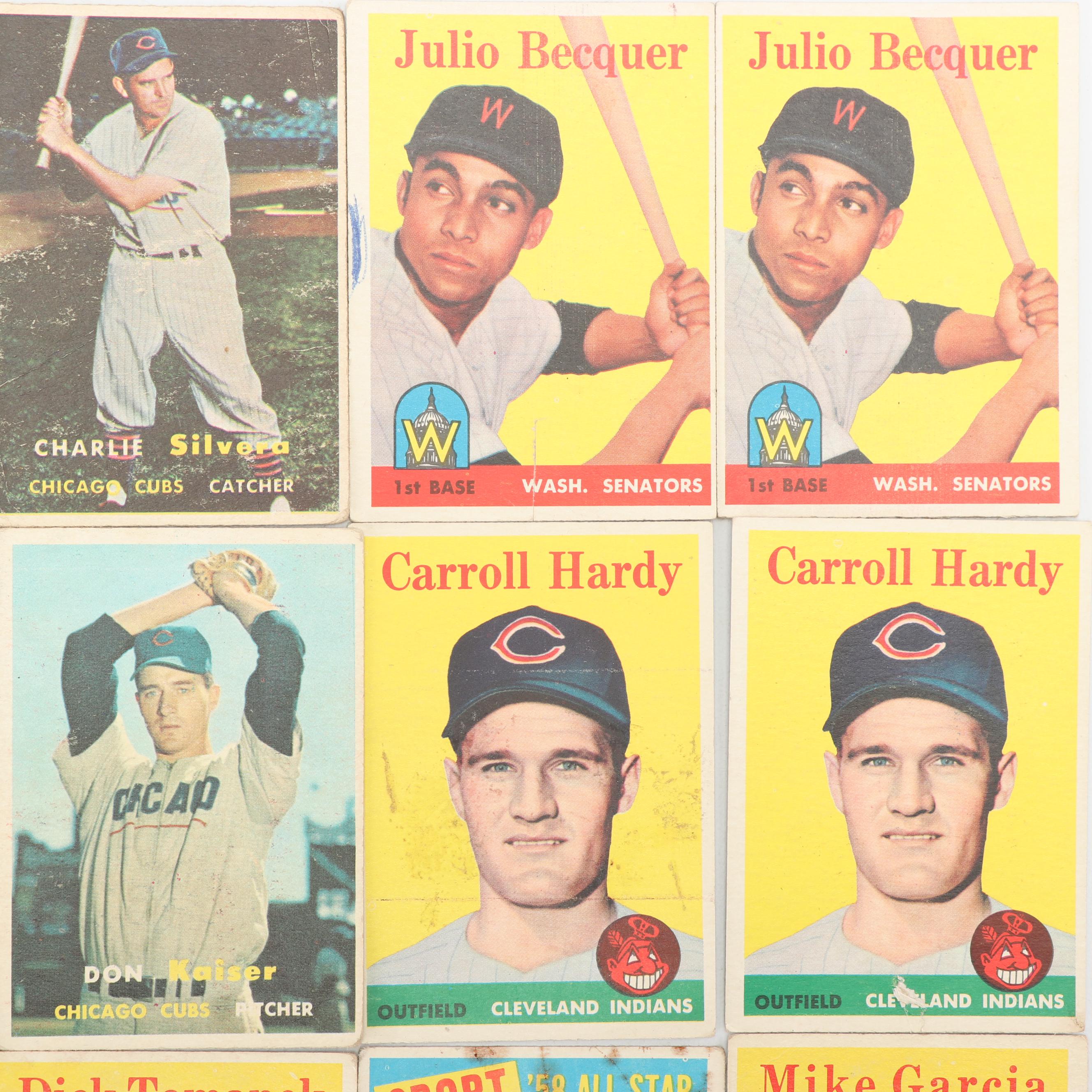 1957 and 1958 Topps Baseball Cards including Don Kaiser