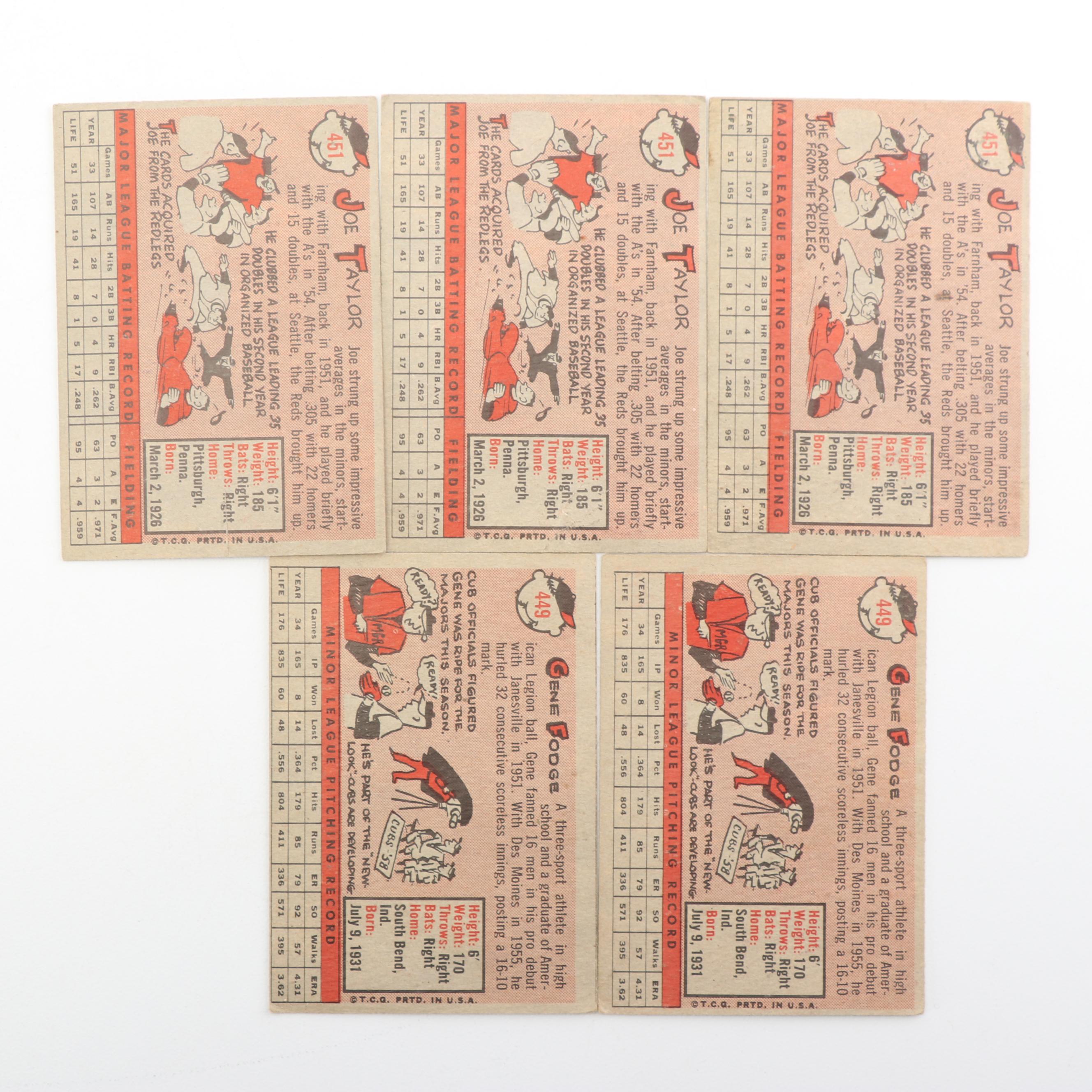 1957 and 1958 Topps Baseball Cards including Don Kaiser