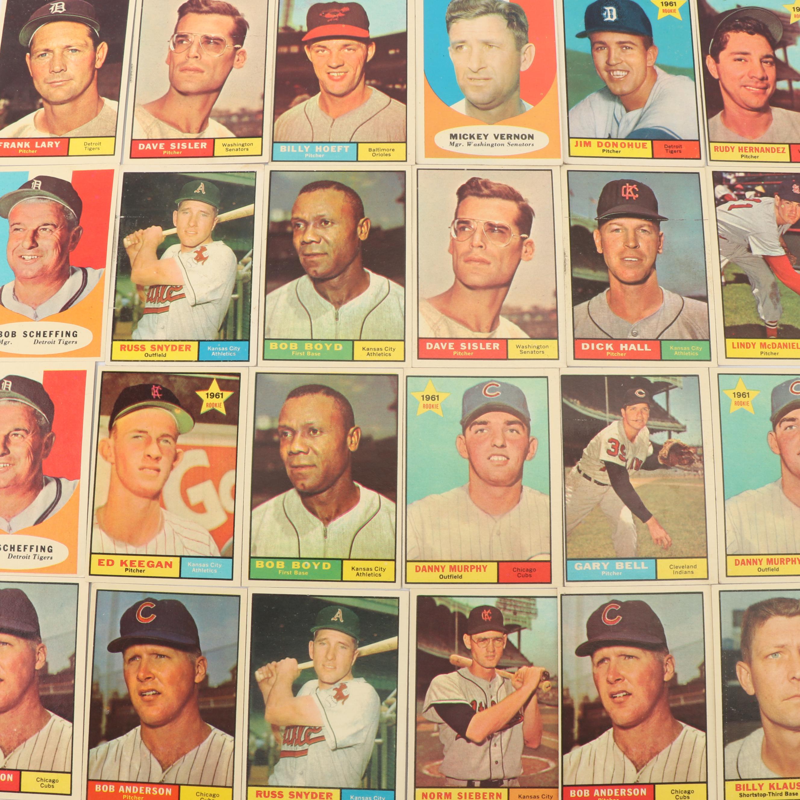 1961 Topps Baseball Cards including Sherman Jones