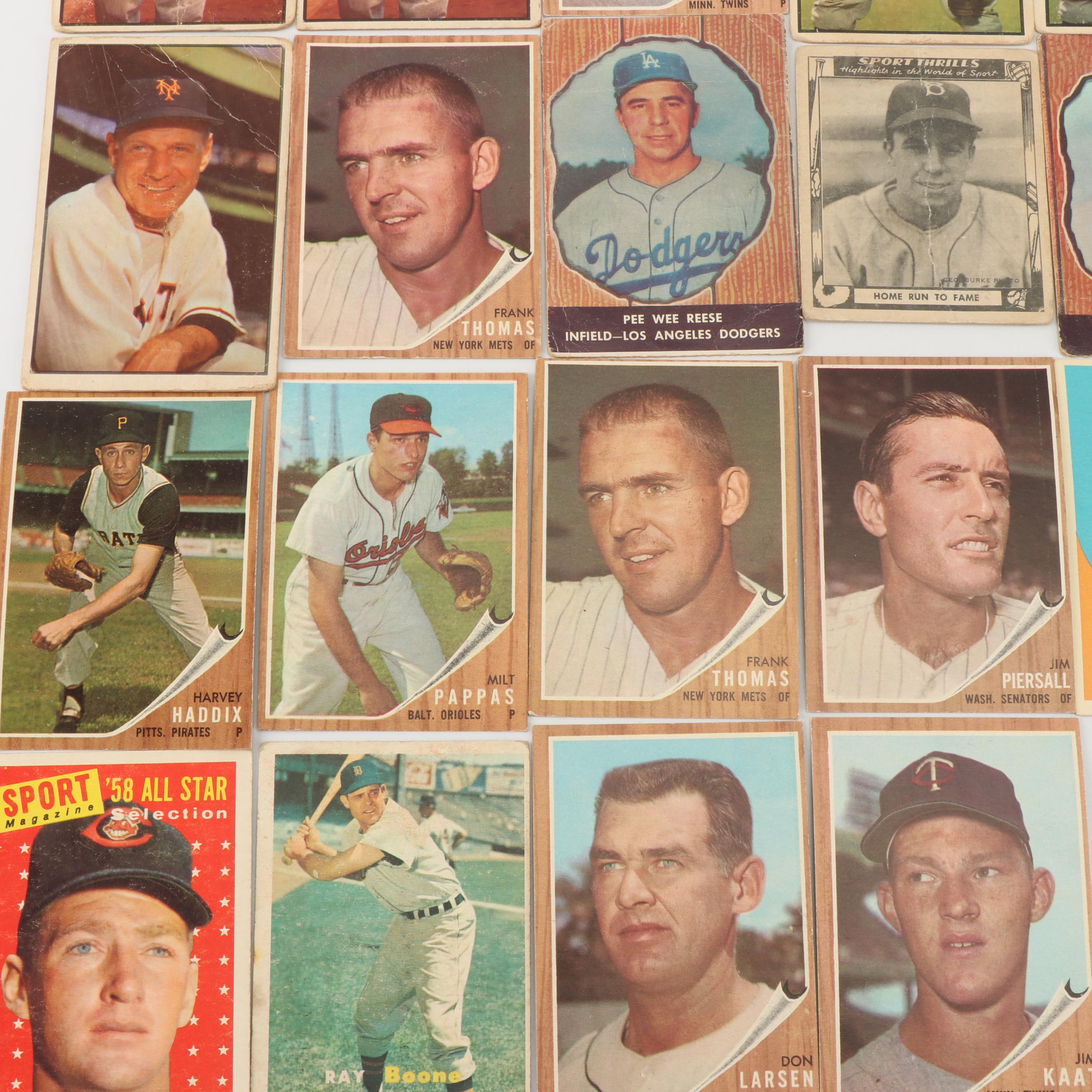 1950s-1960s Baseball Cards including Pee Wee Reese Hires Root Beer Card