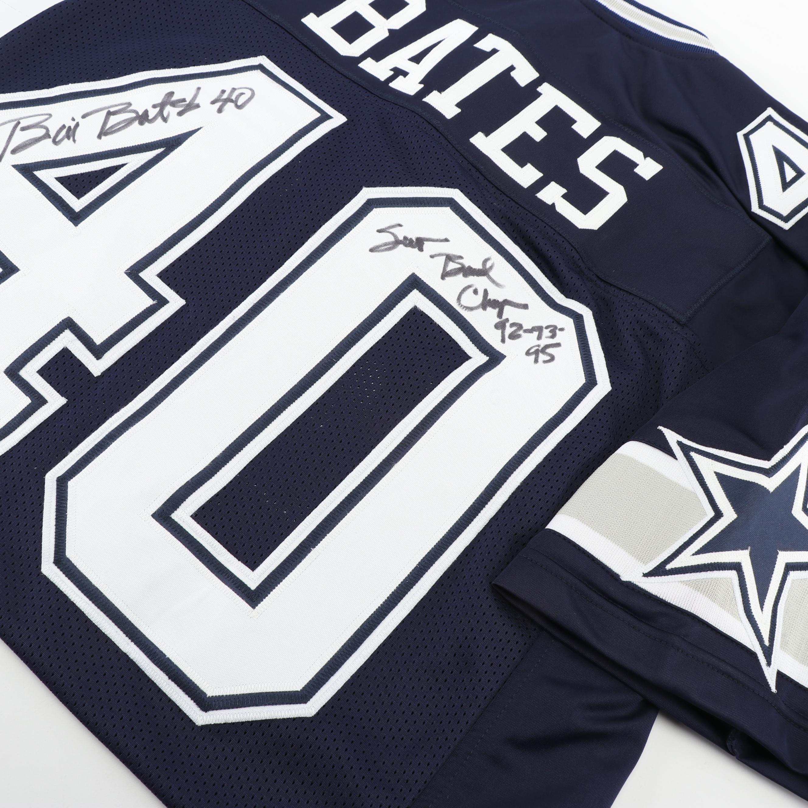 Bill Bates Autographed Dallas Cowboys Jersey "Super Bowl Champ 92-93-95"