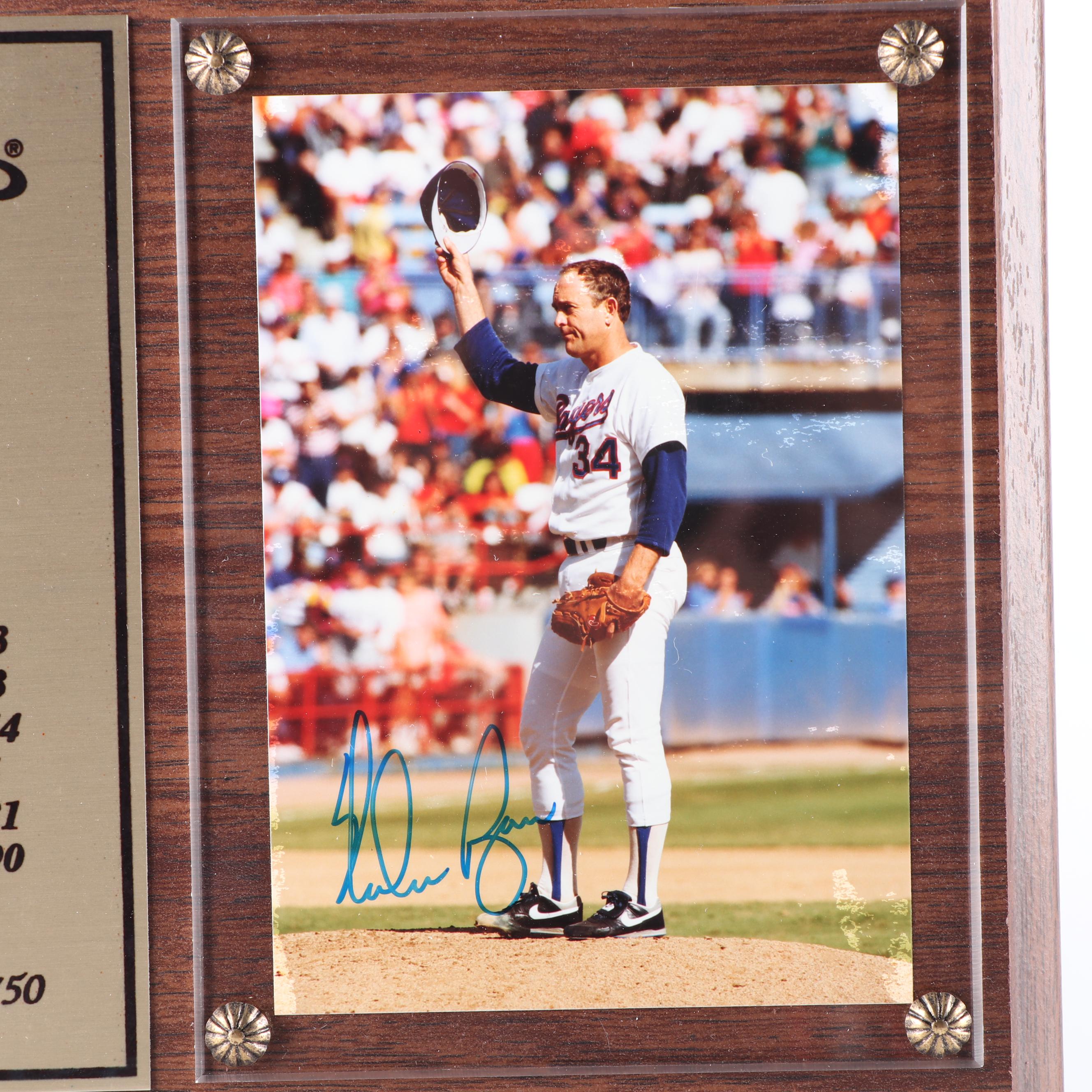 Nolan Ryan Signed Limited Edition Texas Rangers Plaque