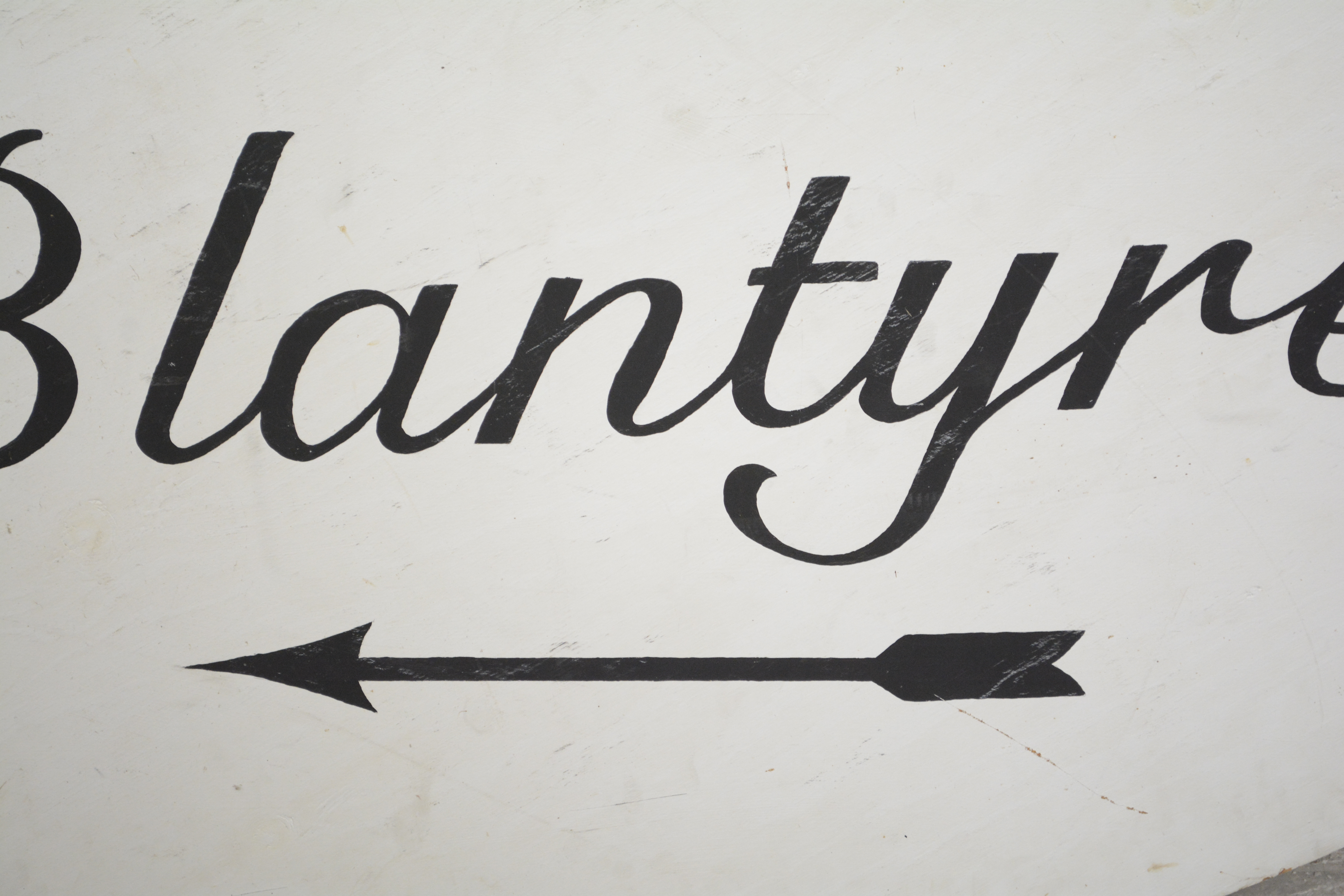 "Blantyre" Painted Wood Sign, Late 20th Century