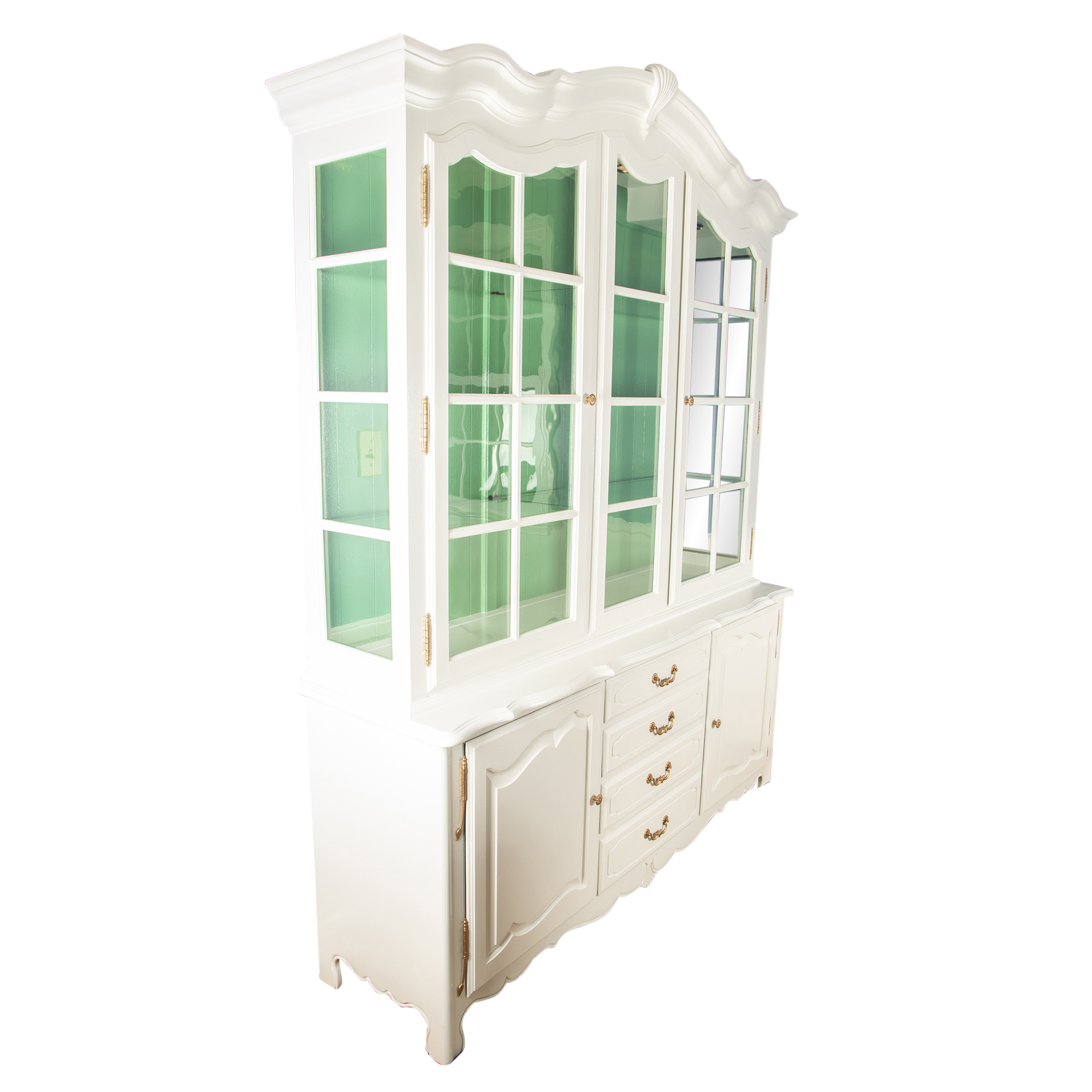 "Country French" Painted Wood China Cabinet by Ethan Allen, Late 20th Century